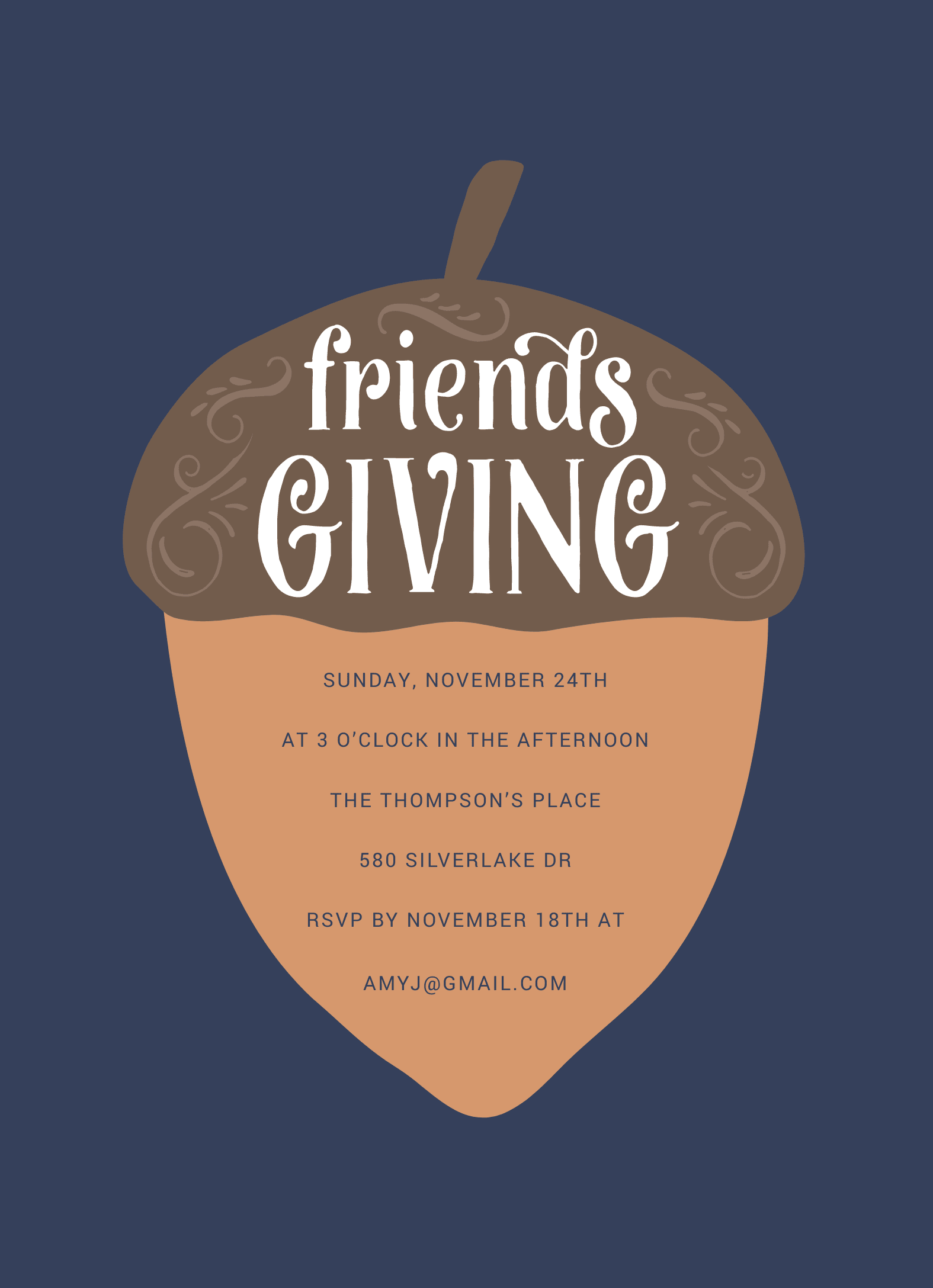 Friendsgiving Acorn Invite