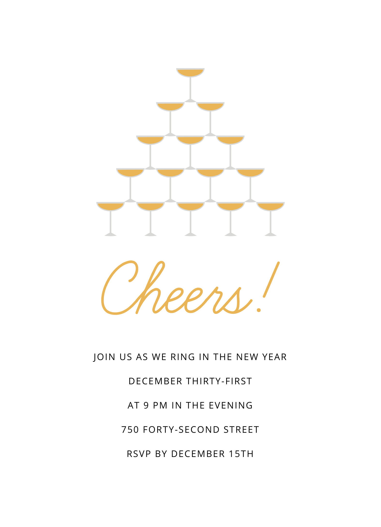 Cheers Champagne Invite