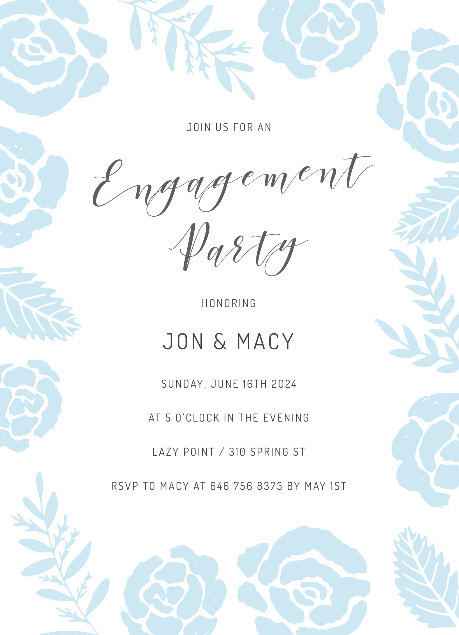 Roses Engagement Party