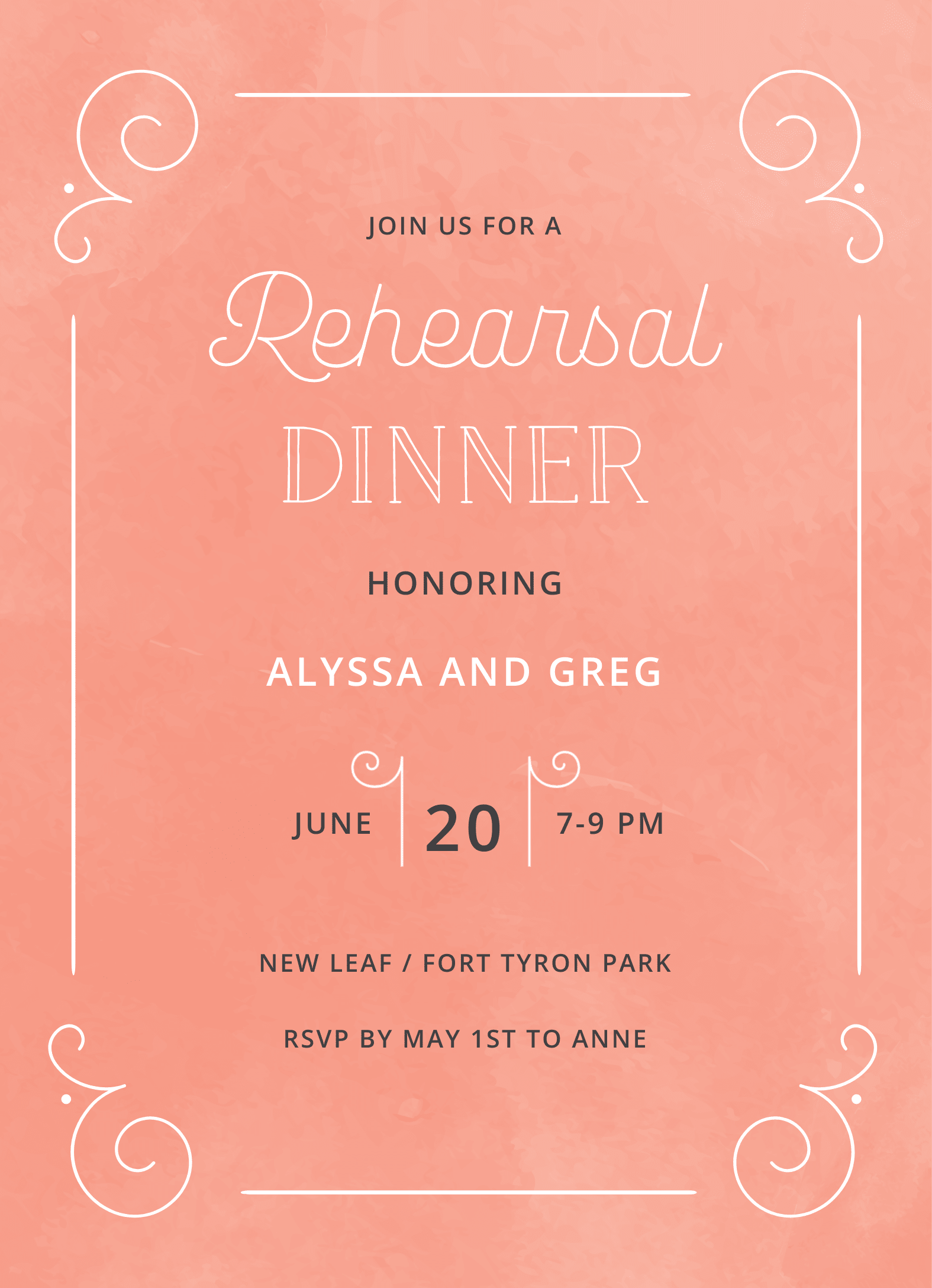 Deco Rehearsal Dinner