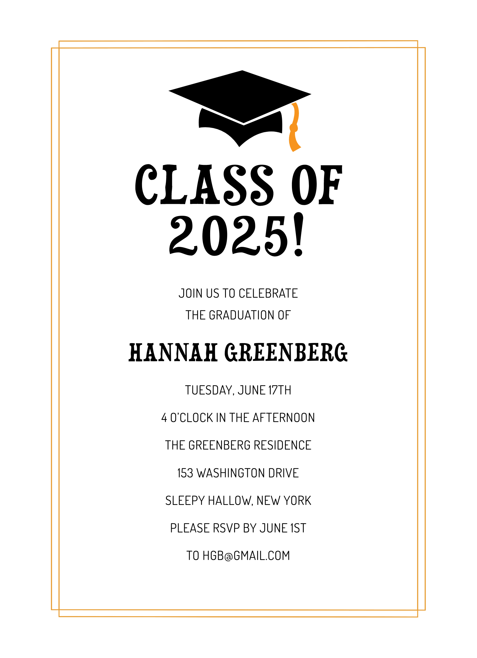 Classic Graduation Invite