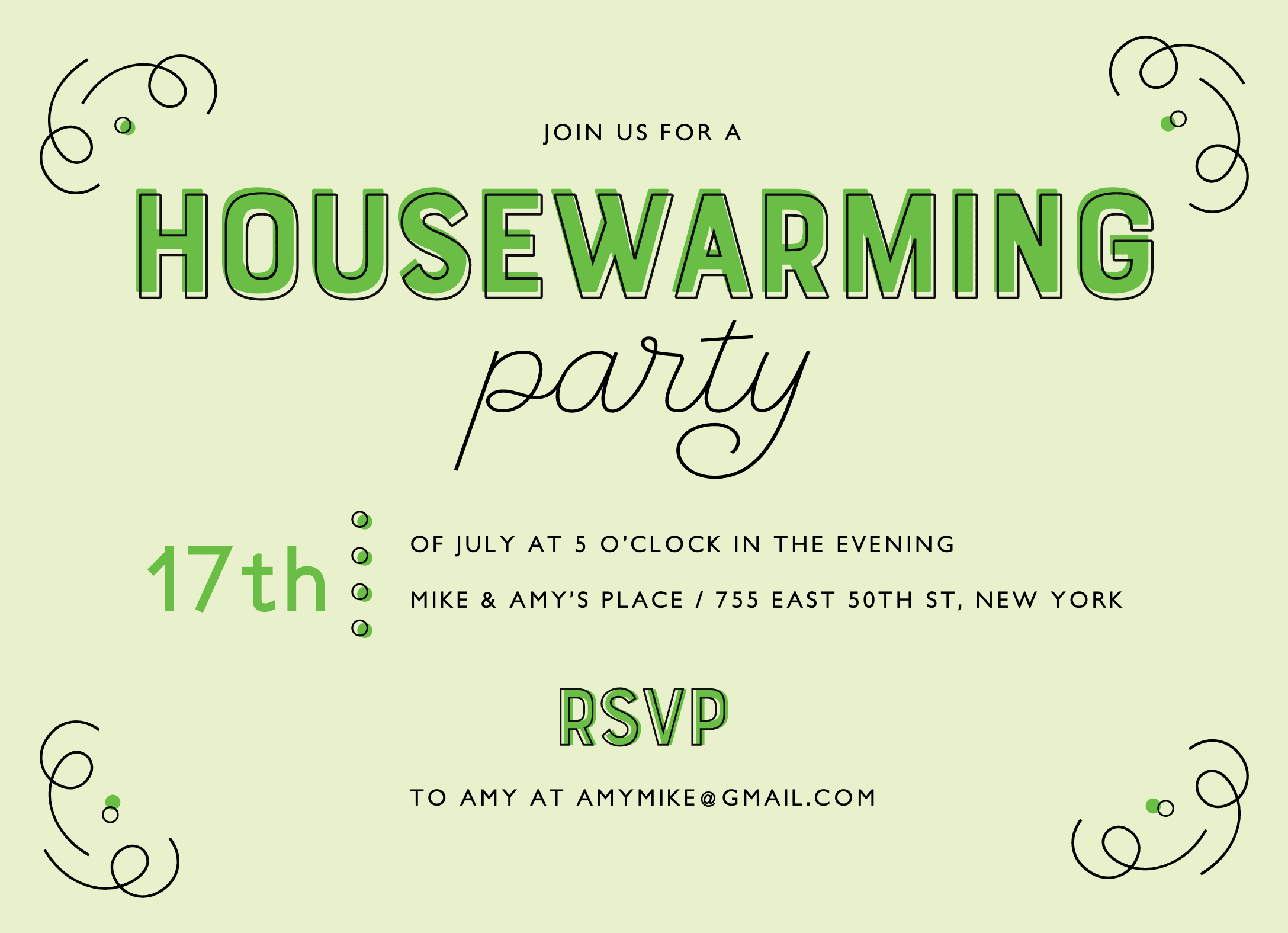 Green Print Housewarming