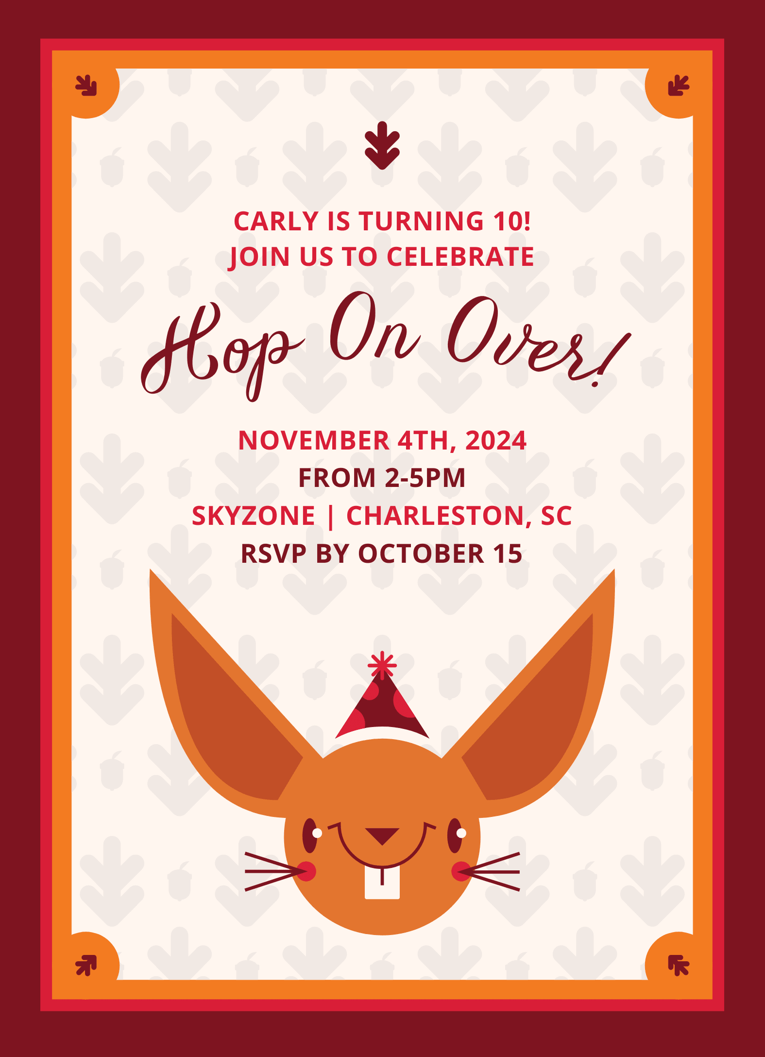 Hop On Over Invite