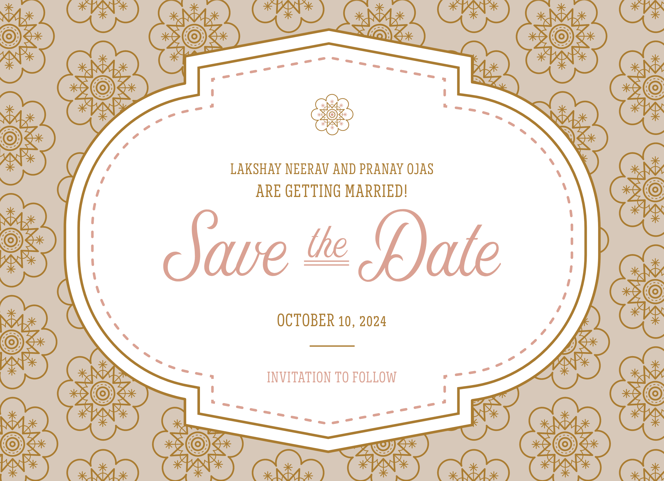 Elegant Pattern Save The Date