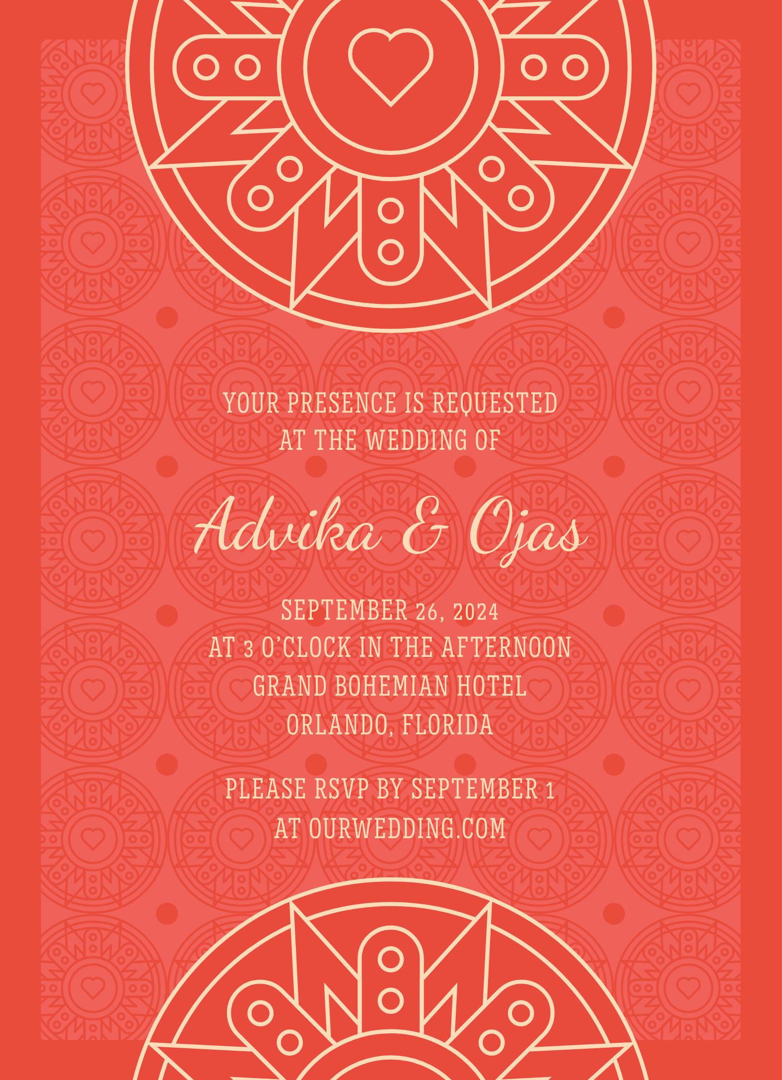 Red Decorative Invitation