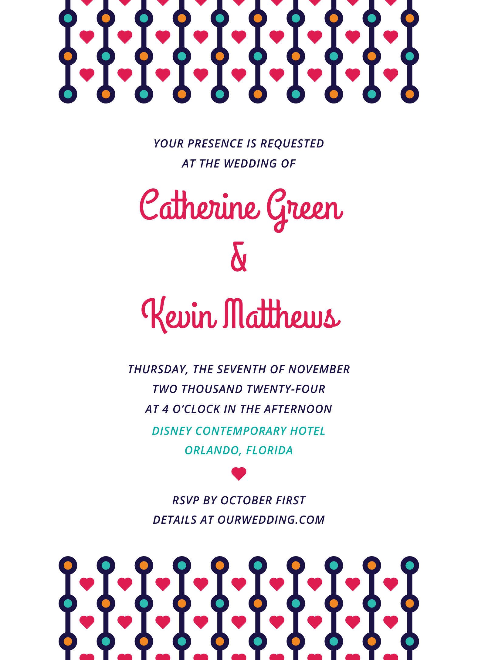 Colorful Beads Invitation