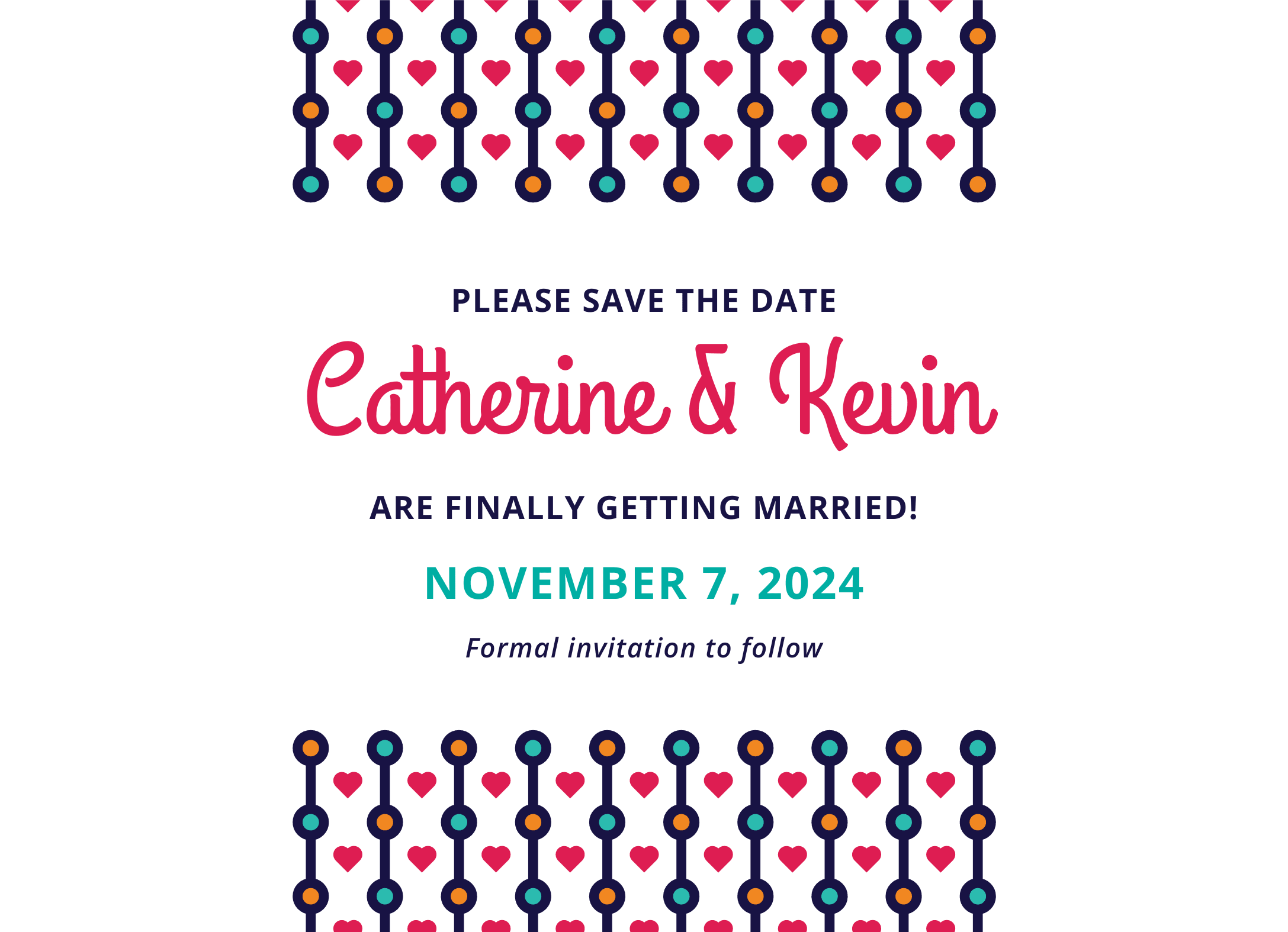 Colorful Beads Save The Date