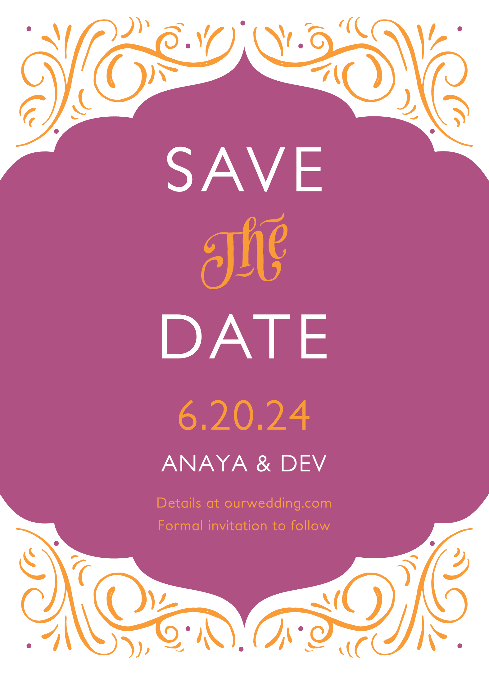 Ornamental Fuchsia Save The Date