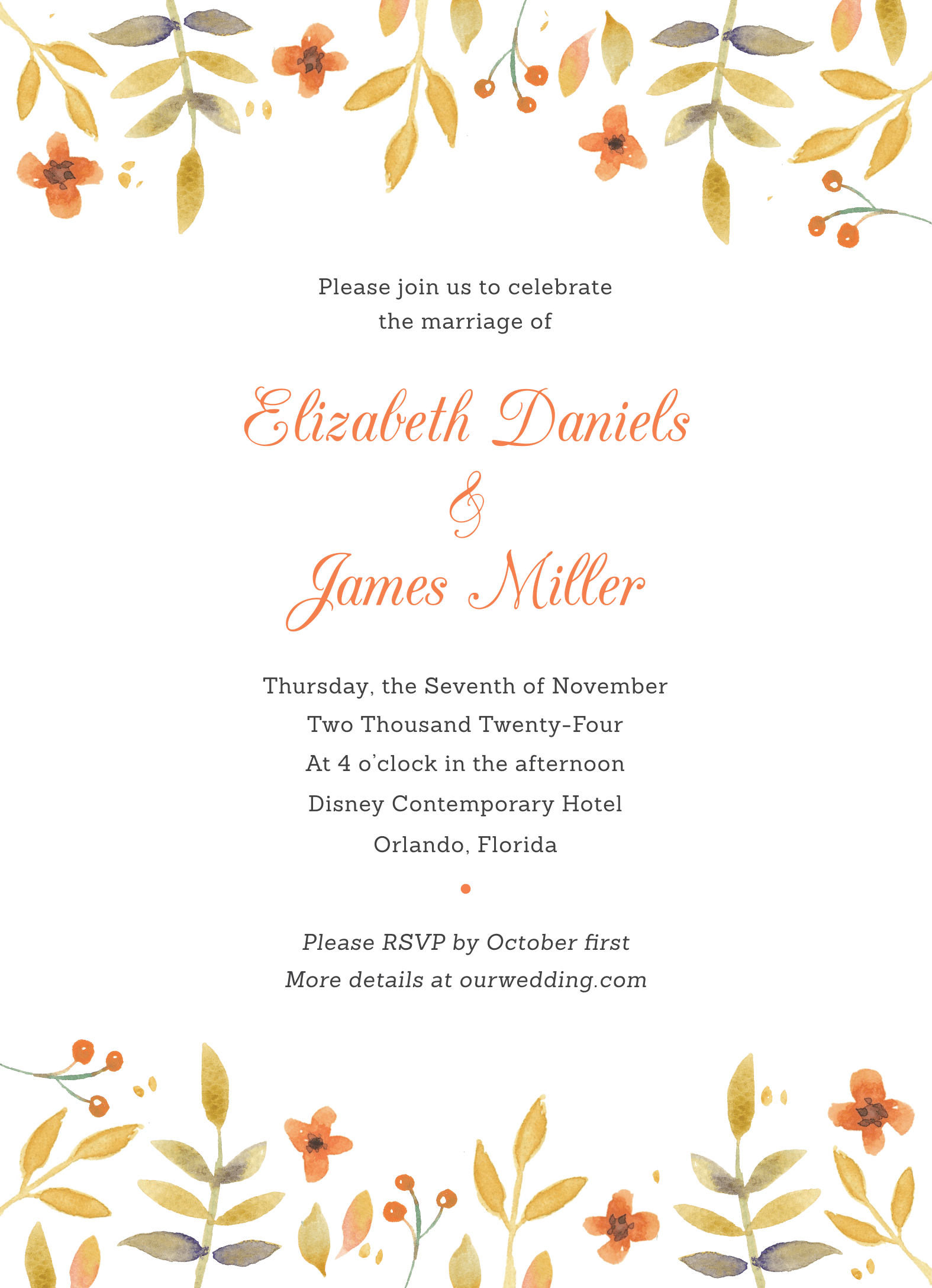 Watercolor Florals Invitation