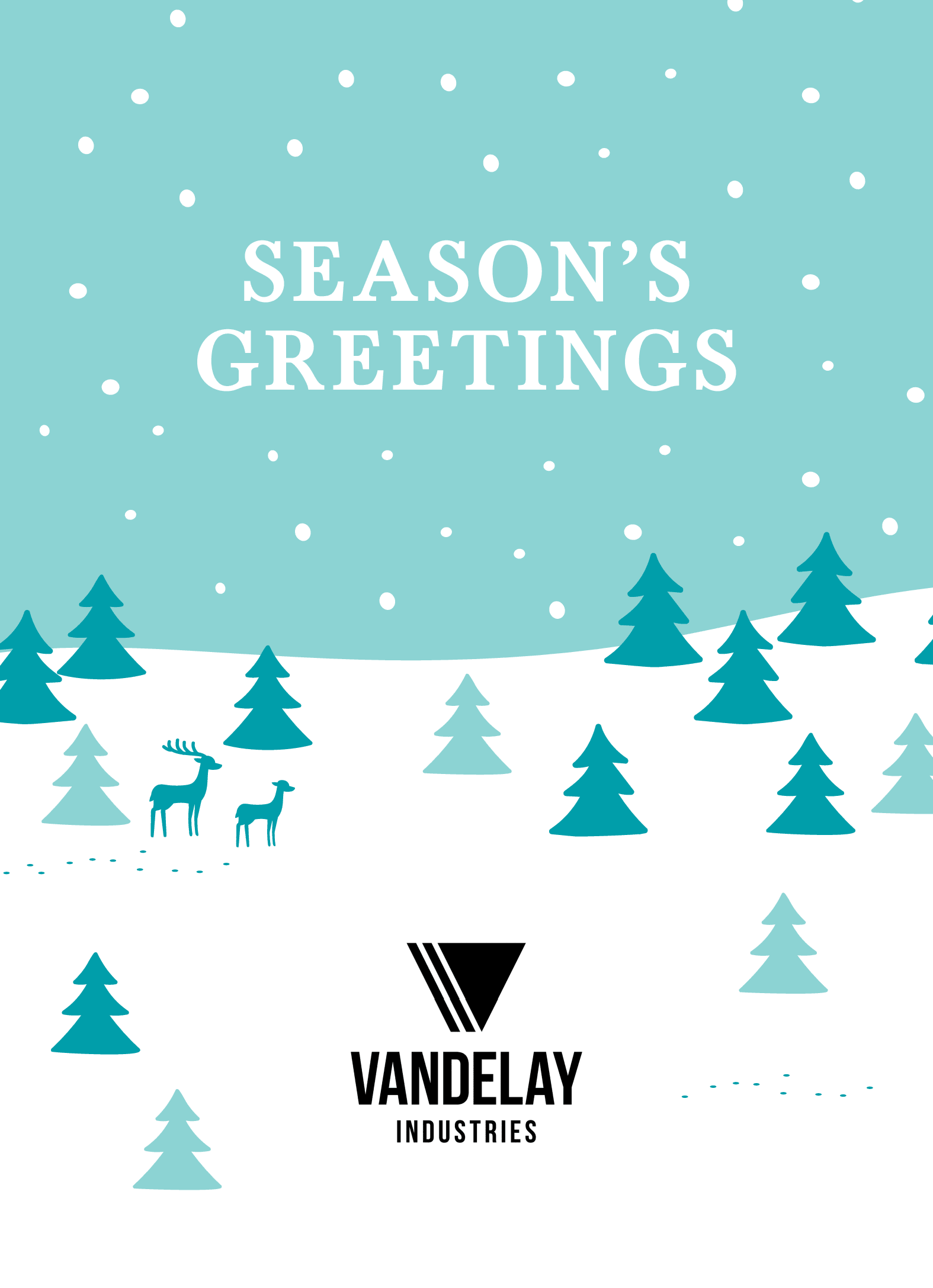 Snowy Season's Greetings Logo Card