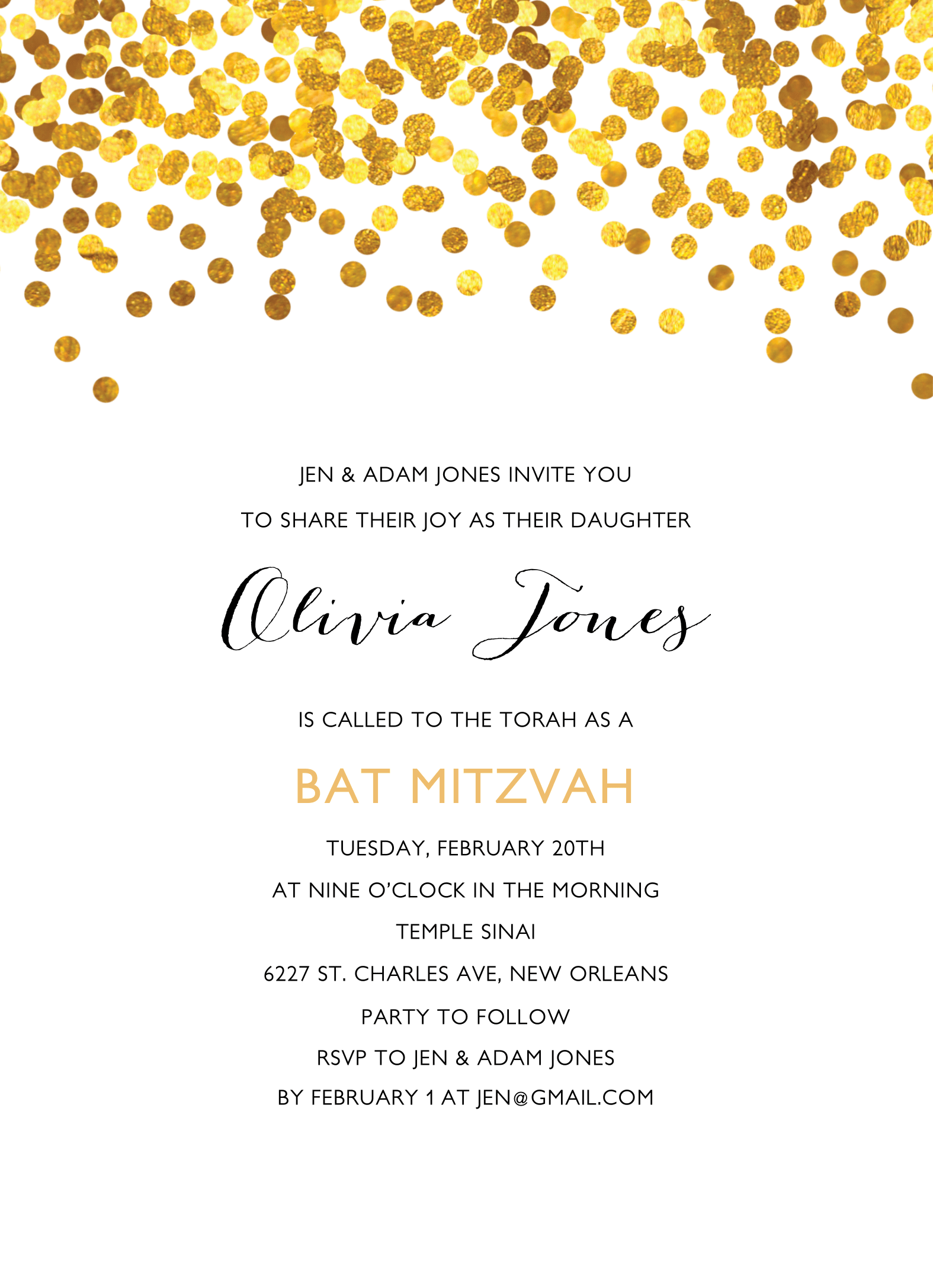 Confetti Bat Mitzvah