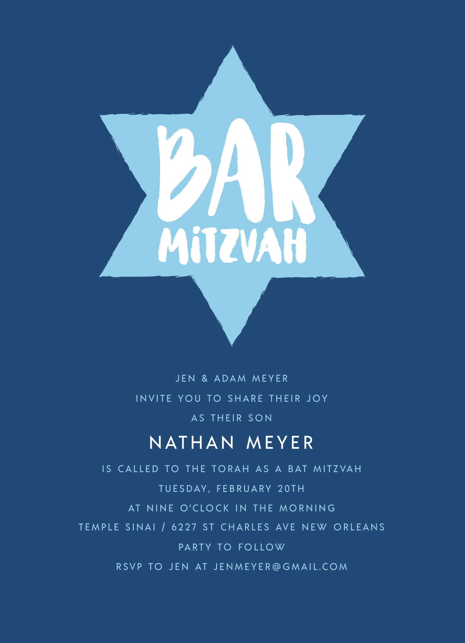 Brushy Star Bar Mitzvah