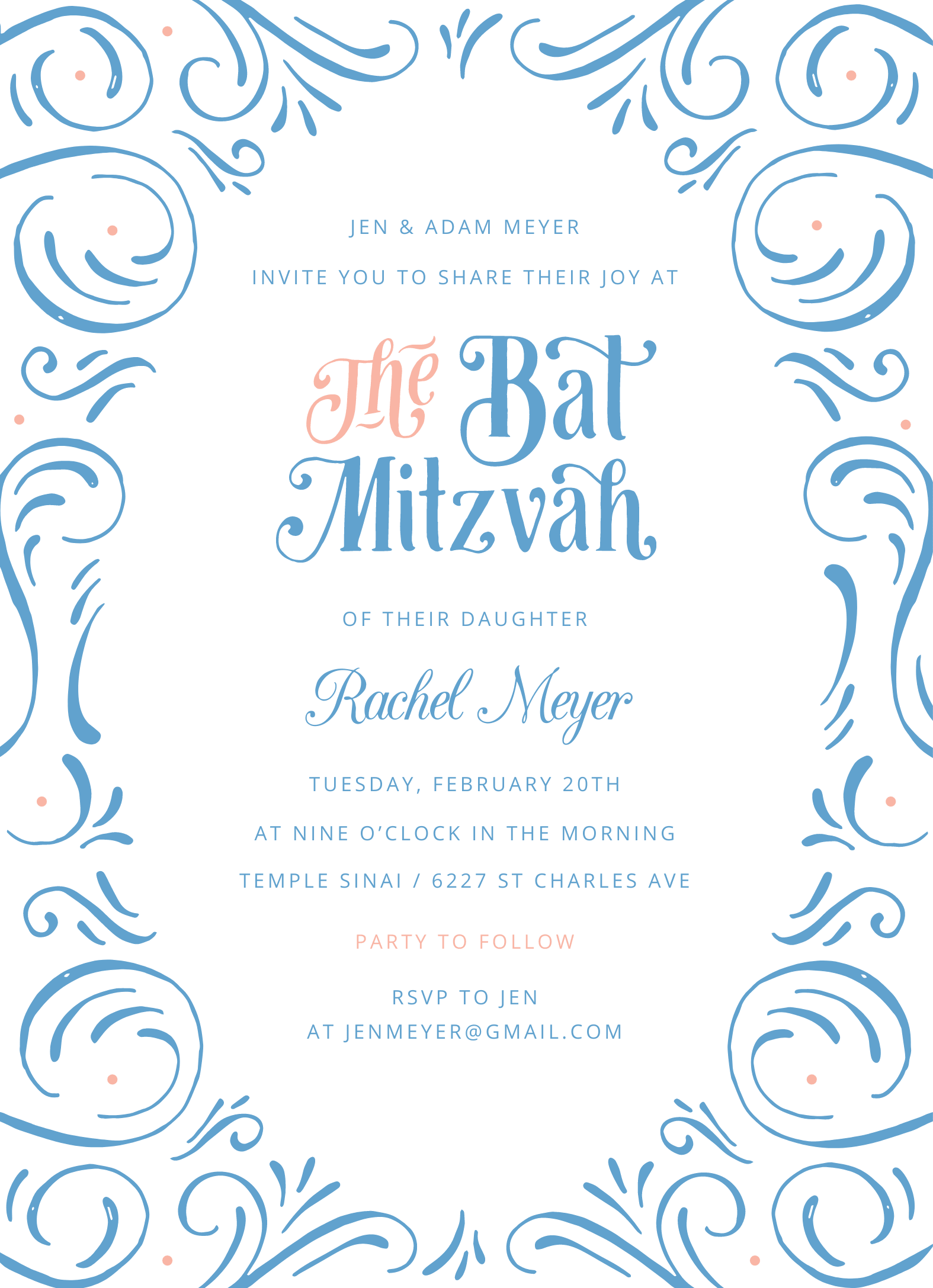Ornamental Bat Mitzvah