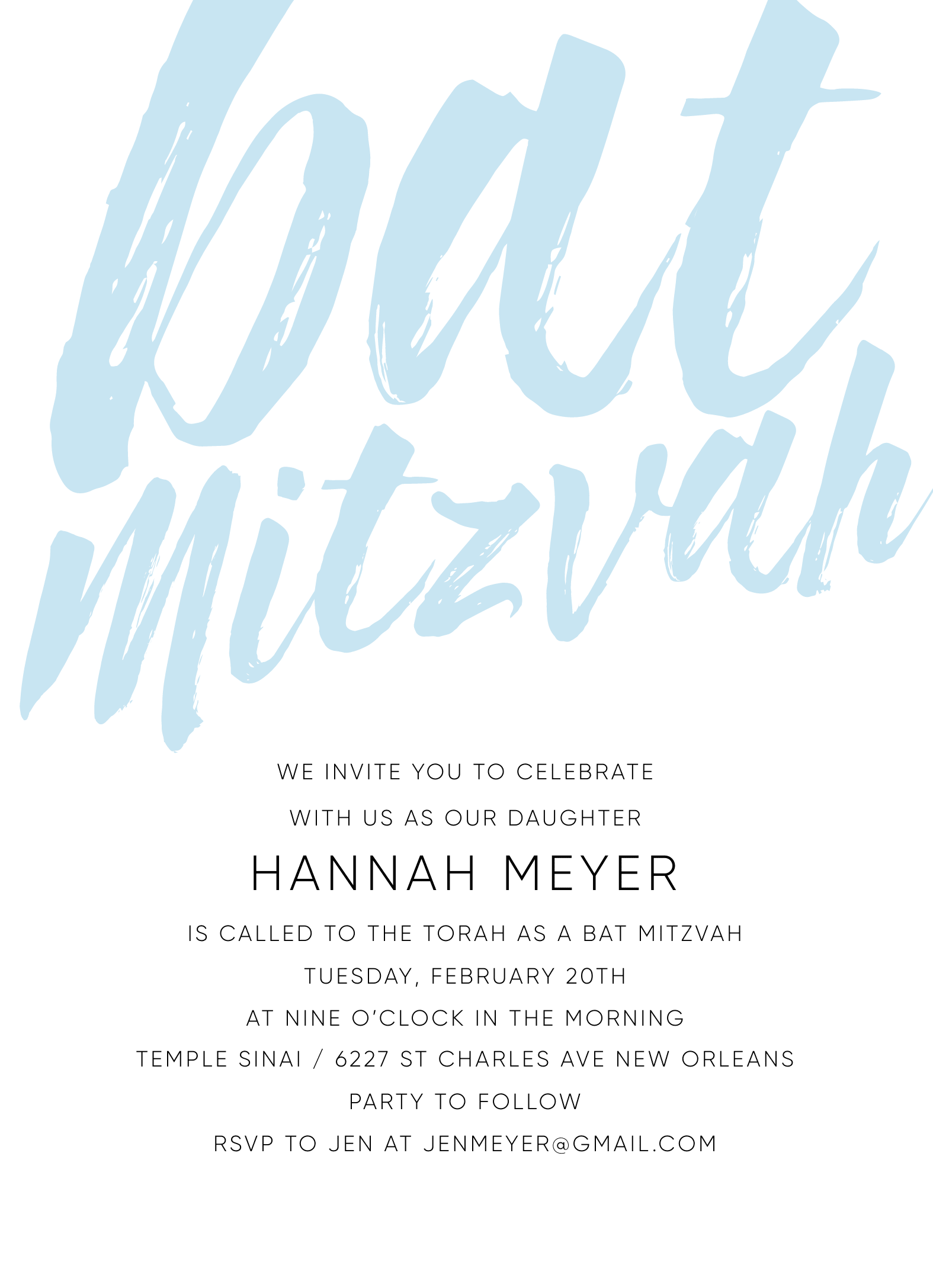 Brushy Bat Mitzvah