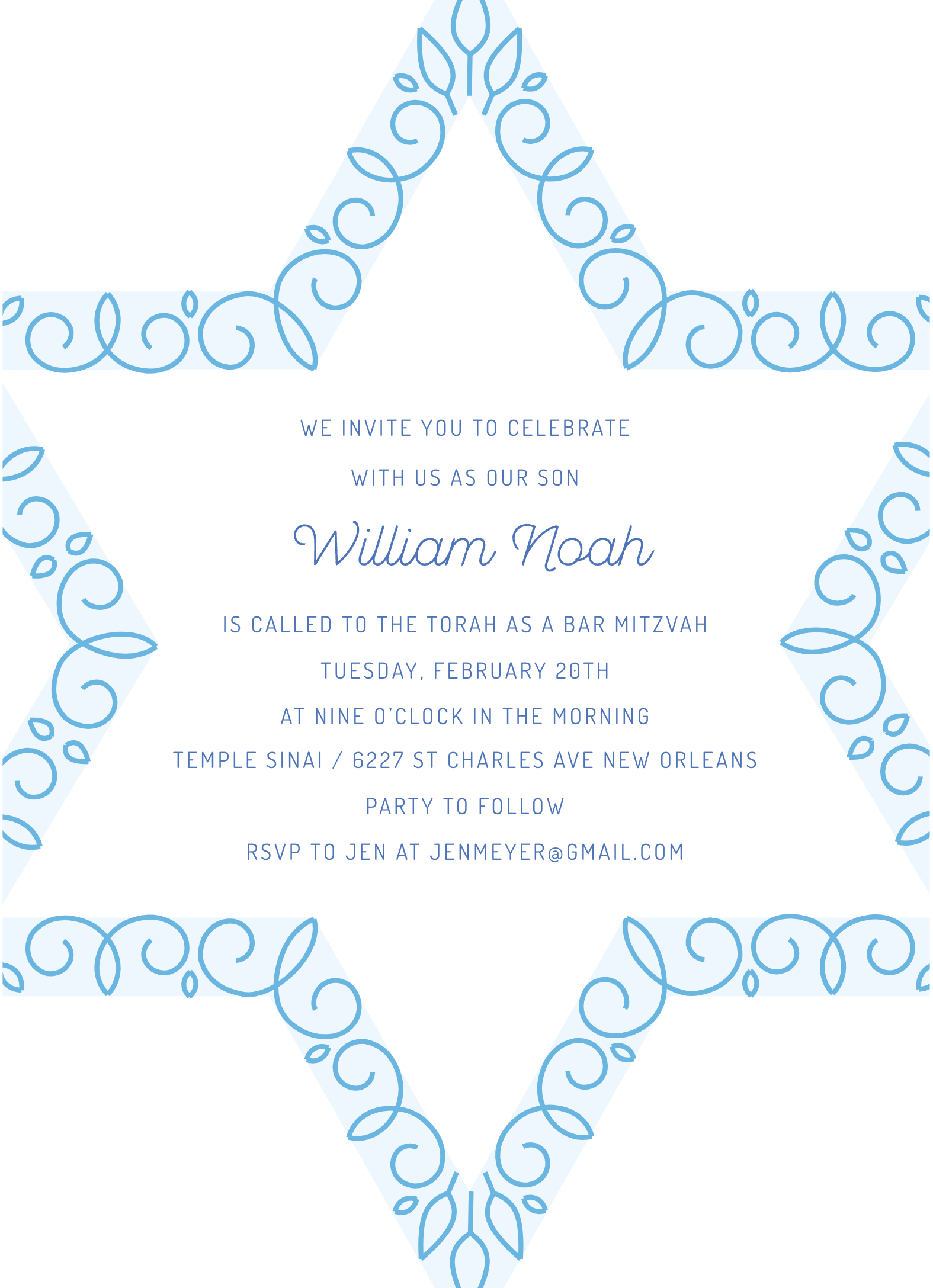 Ornamental Star Invitation