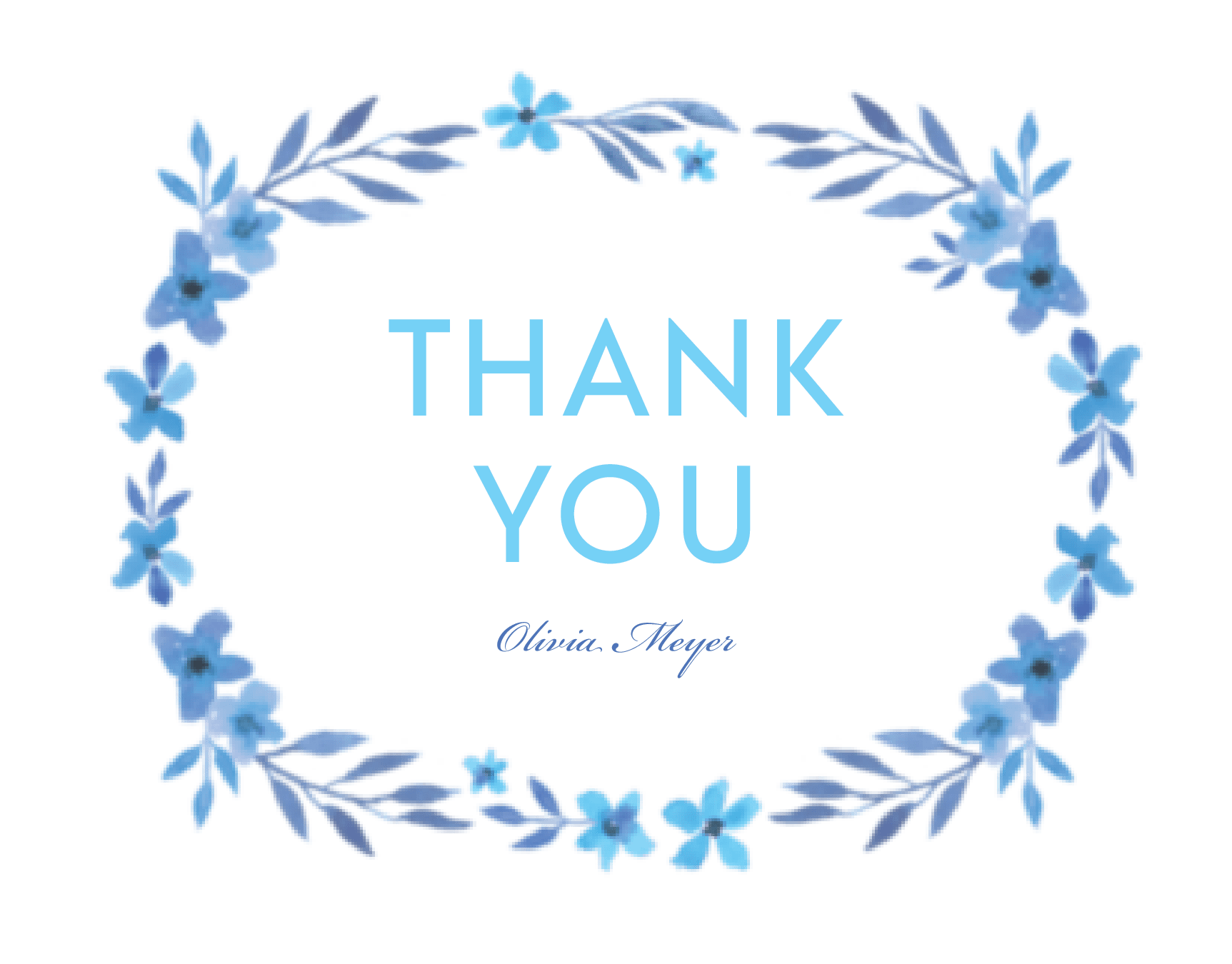 Blue Floral Thank You