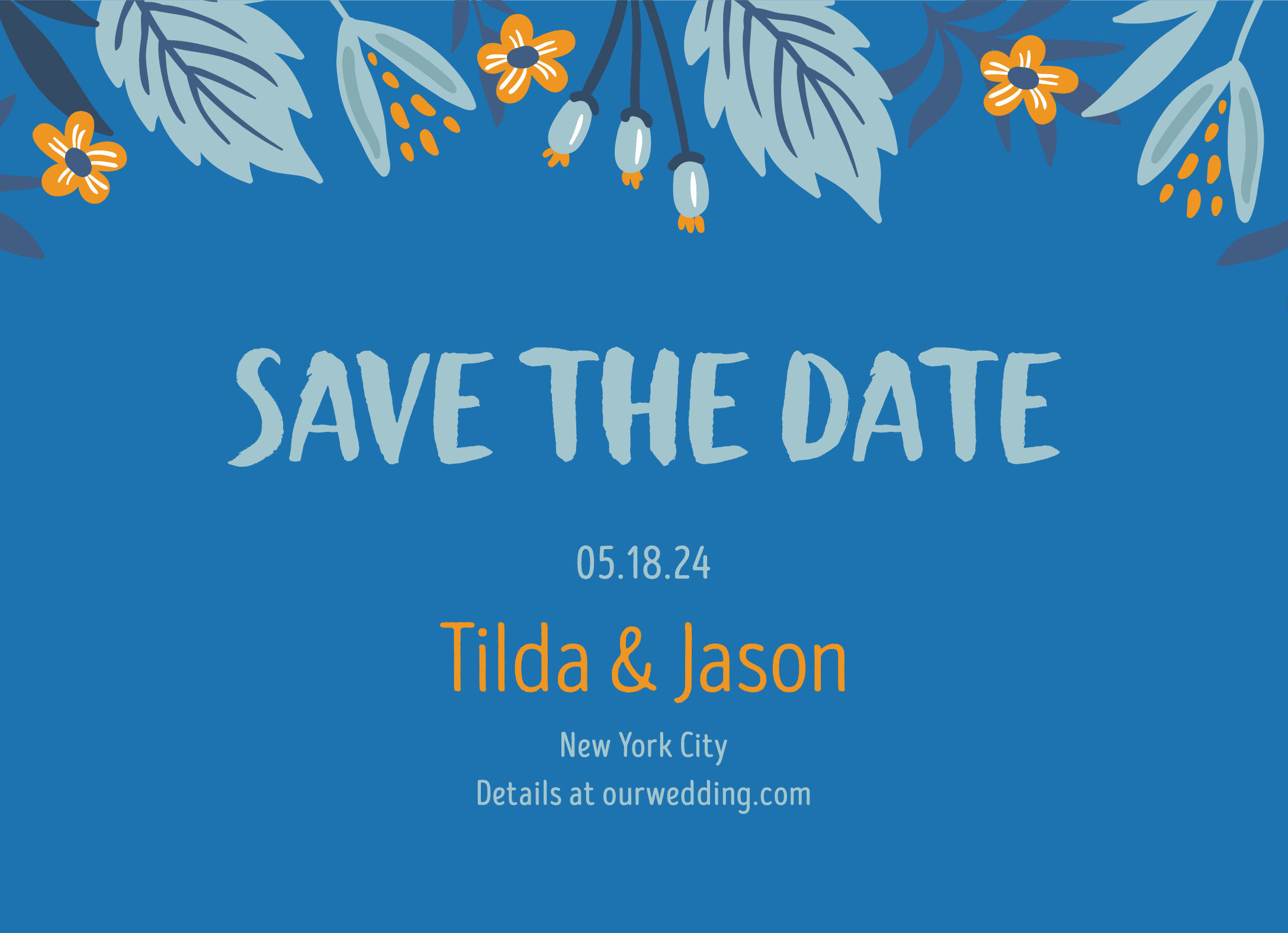 Blue Botanical Save The Date