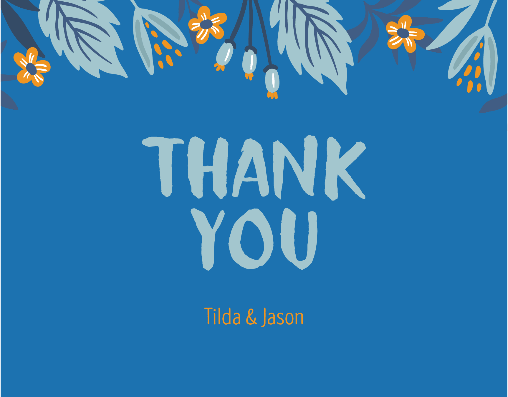 Blue Botanical Thank You