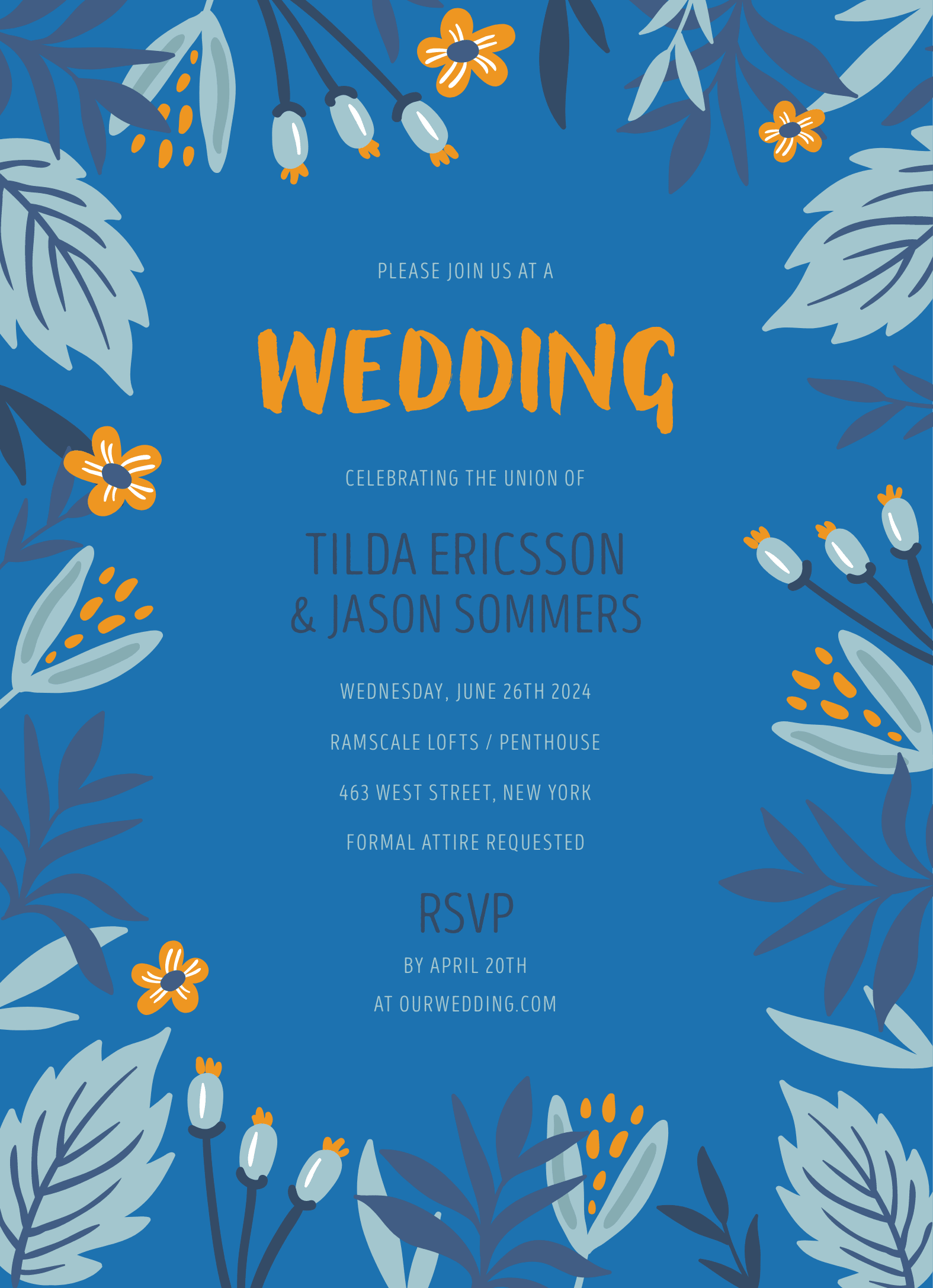 Blue Botanical Wedding