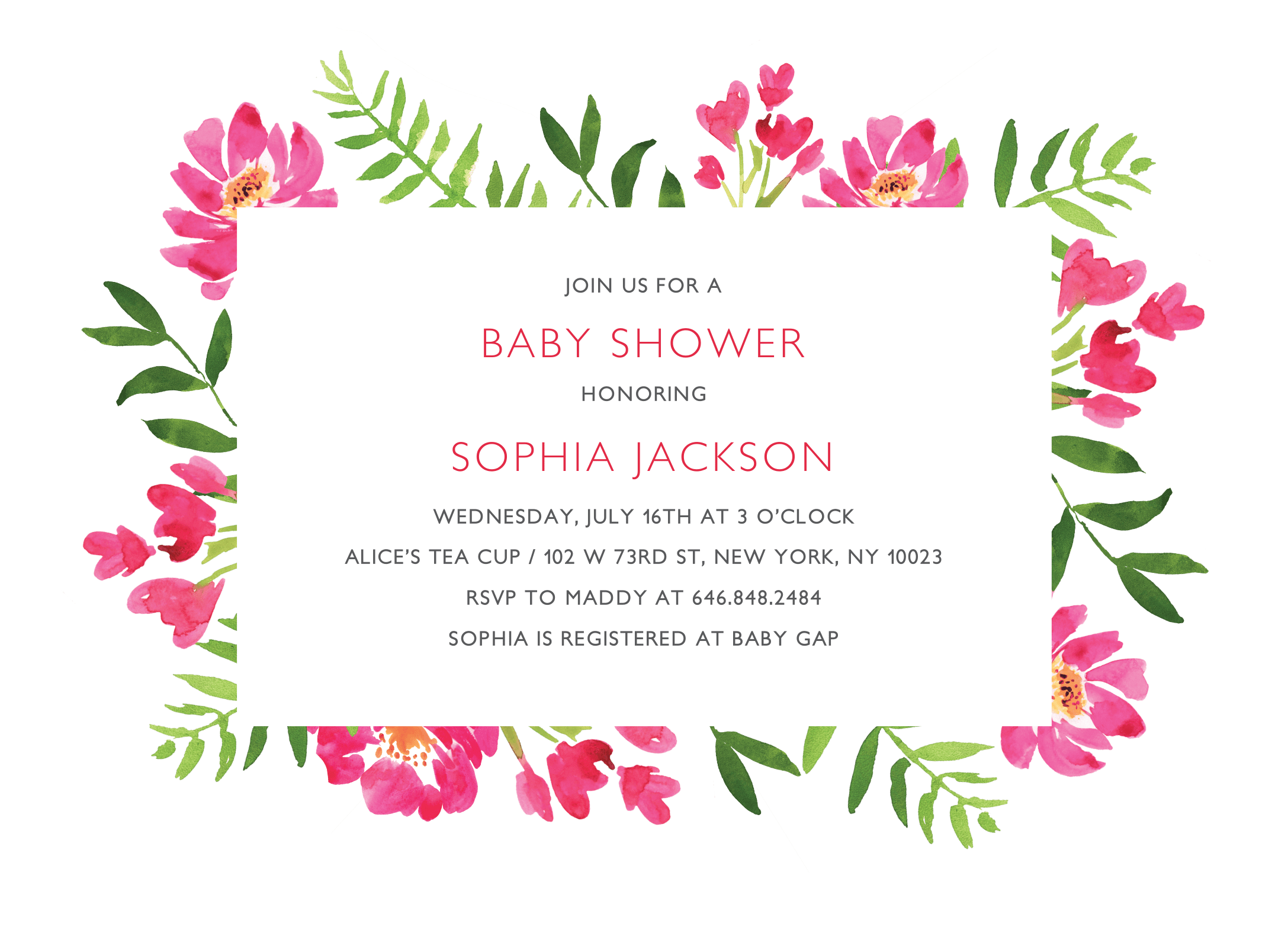 Floral Square Baby Shower
