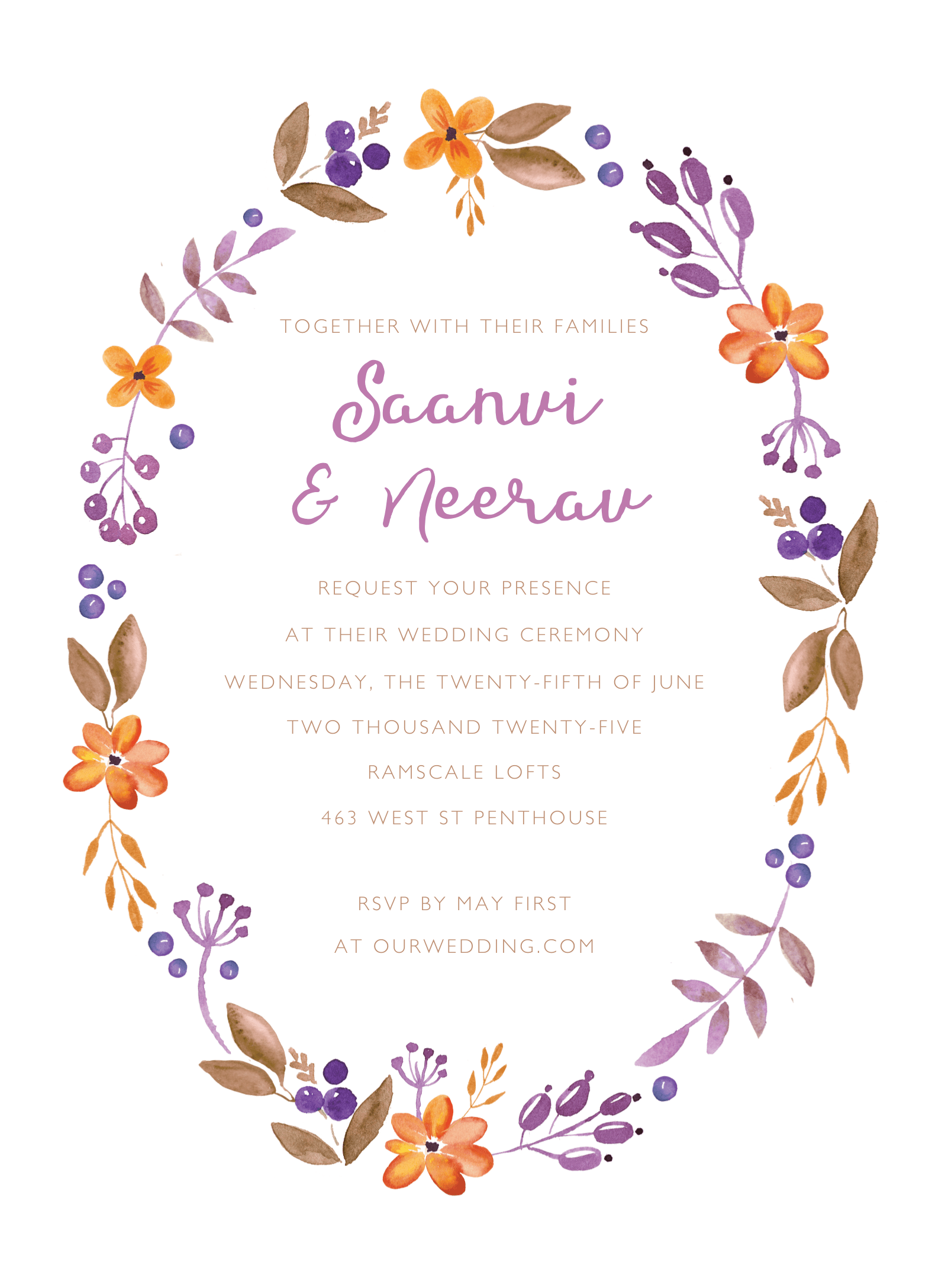 Floral Wreath Invite