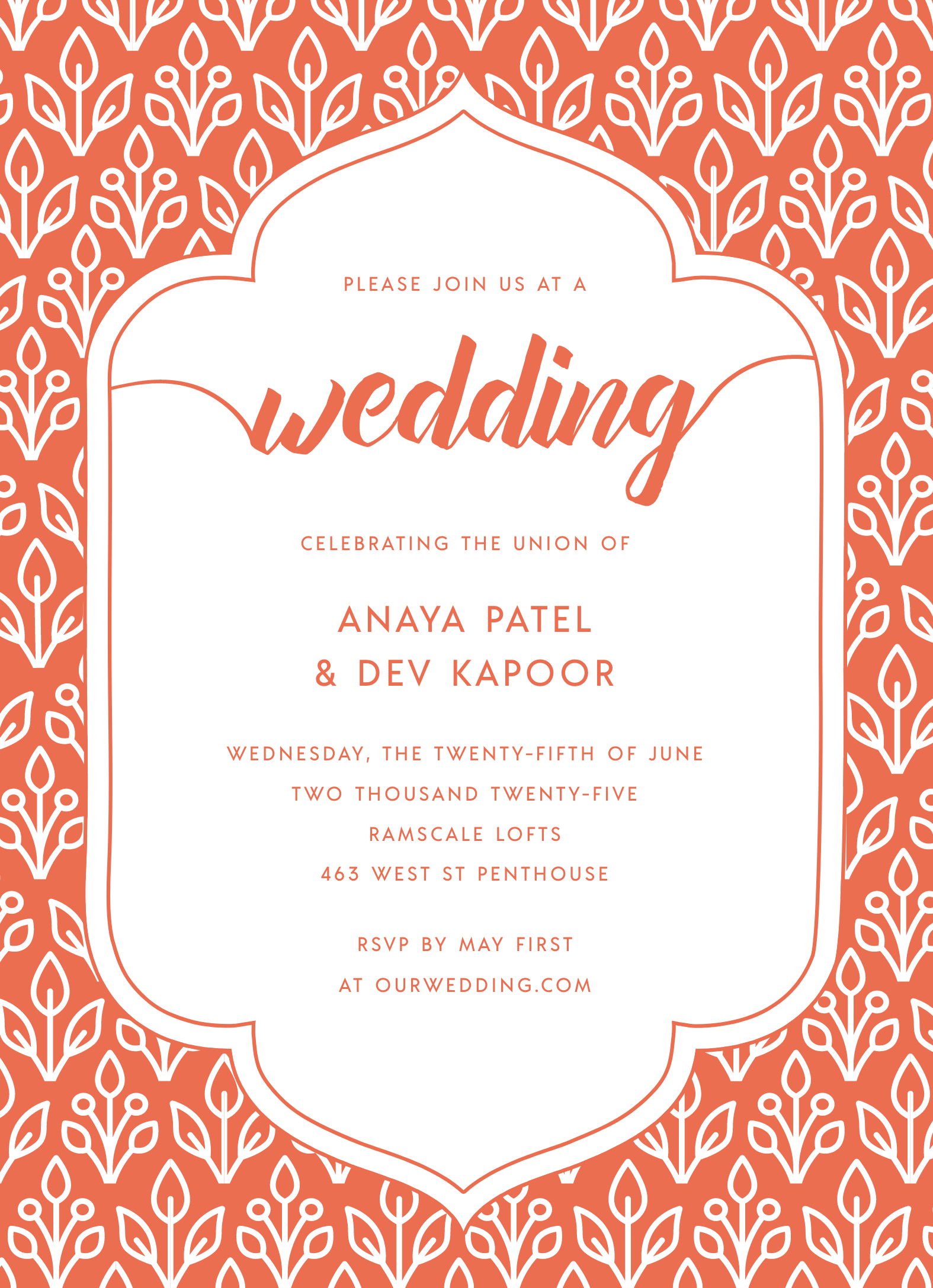 Floral Wallpaper Invite