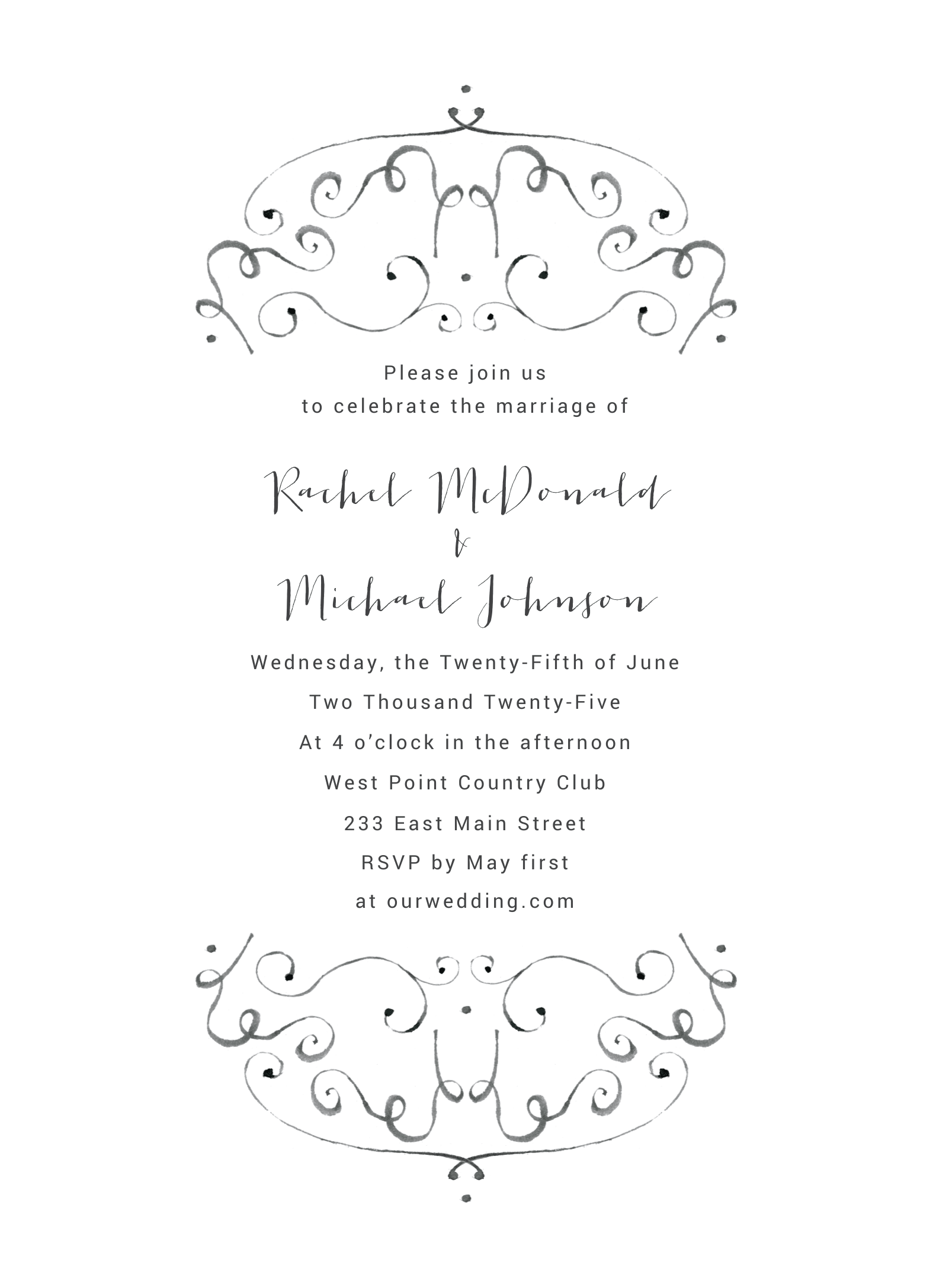 Airy Ornament Invite