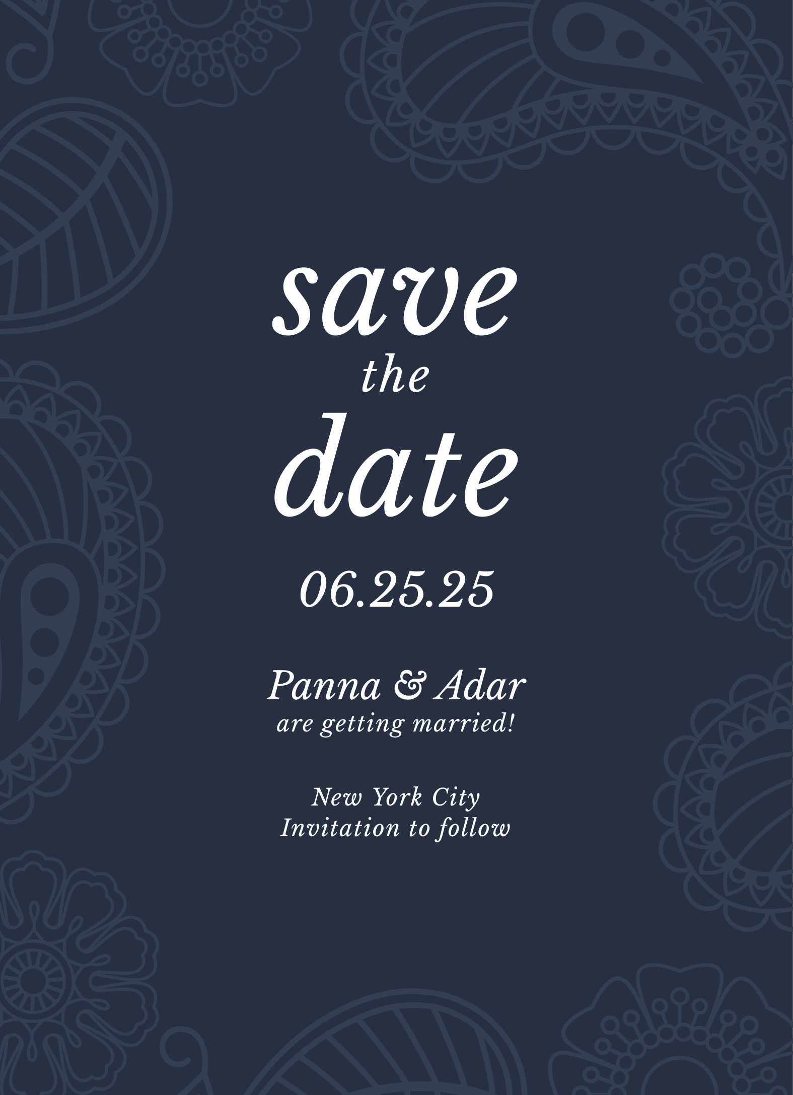 Blue Paisley Save The Date