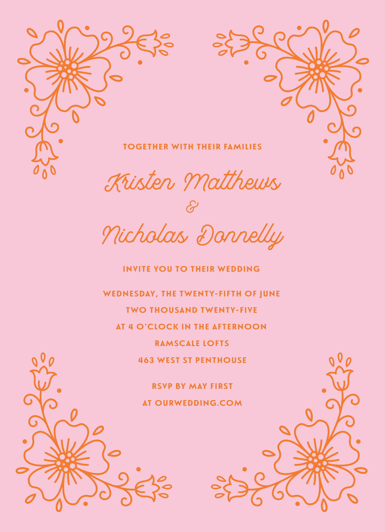 Orange & Pink Floral
