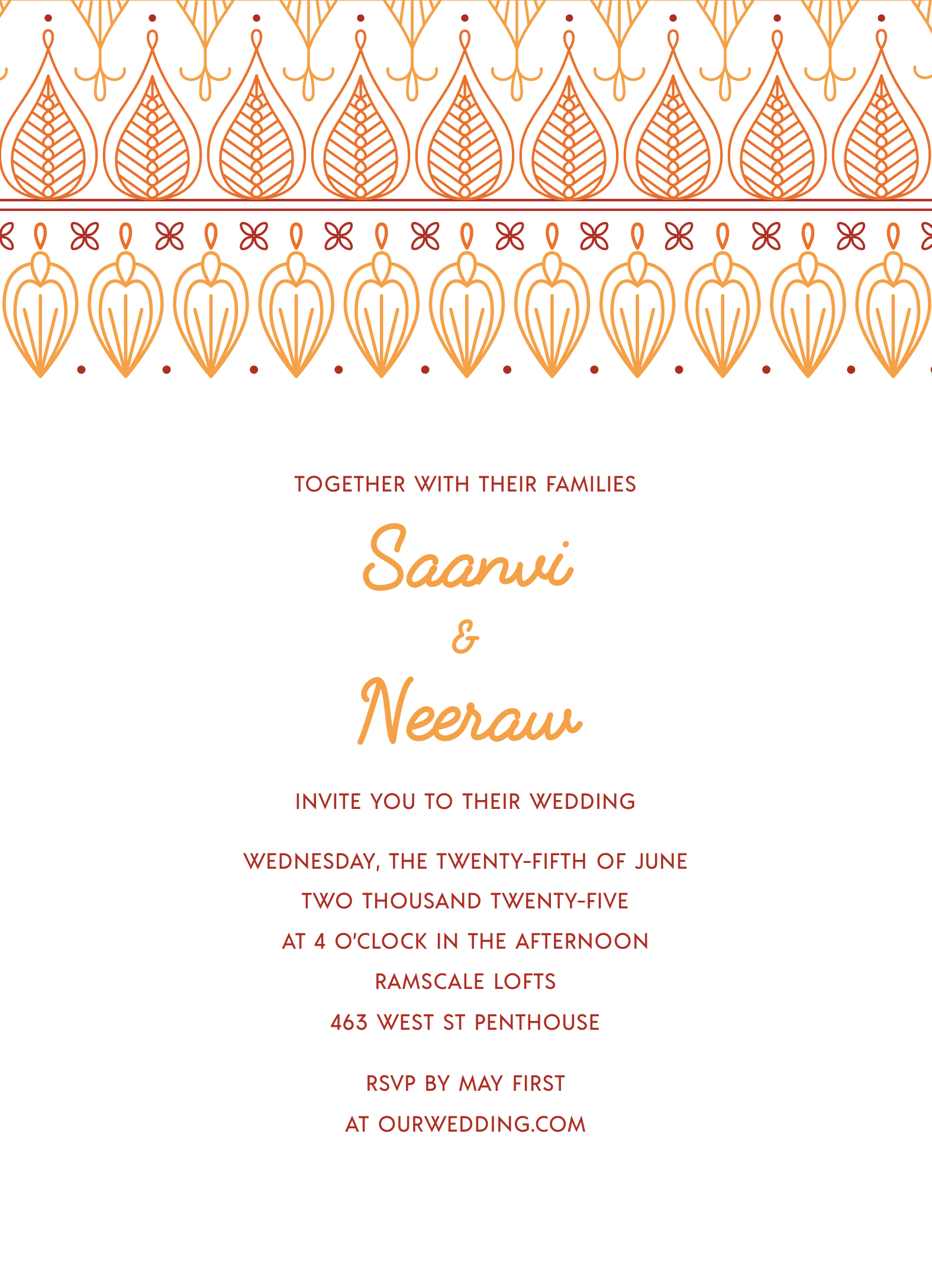 Ochre Ornament Invite