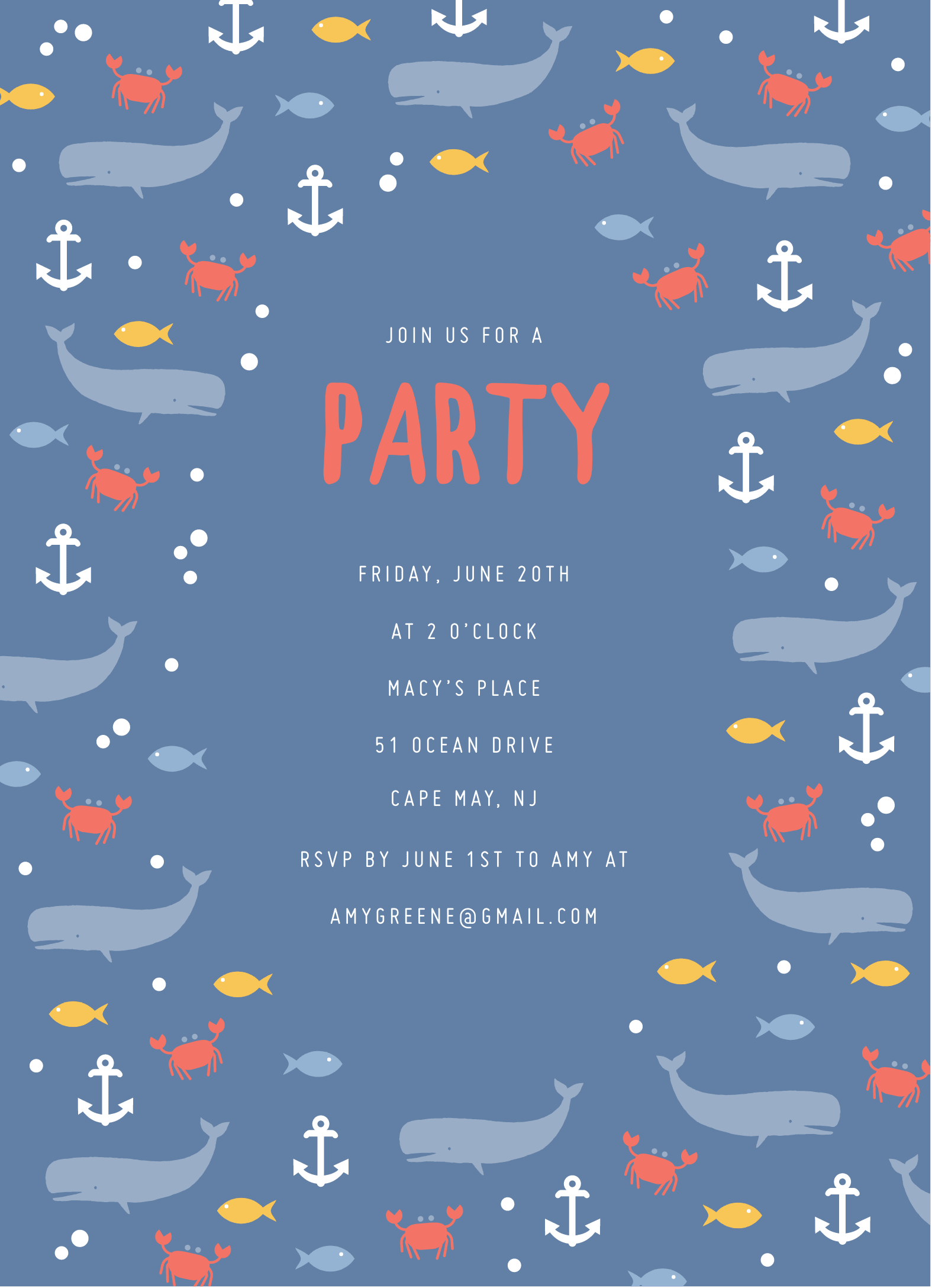 Nautical Party Invite