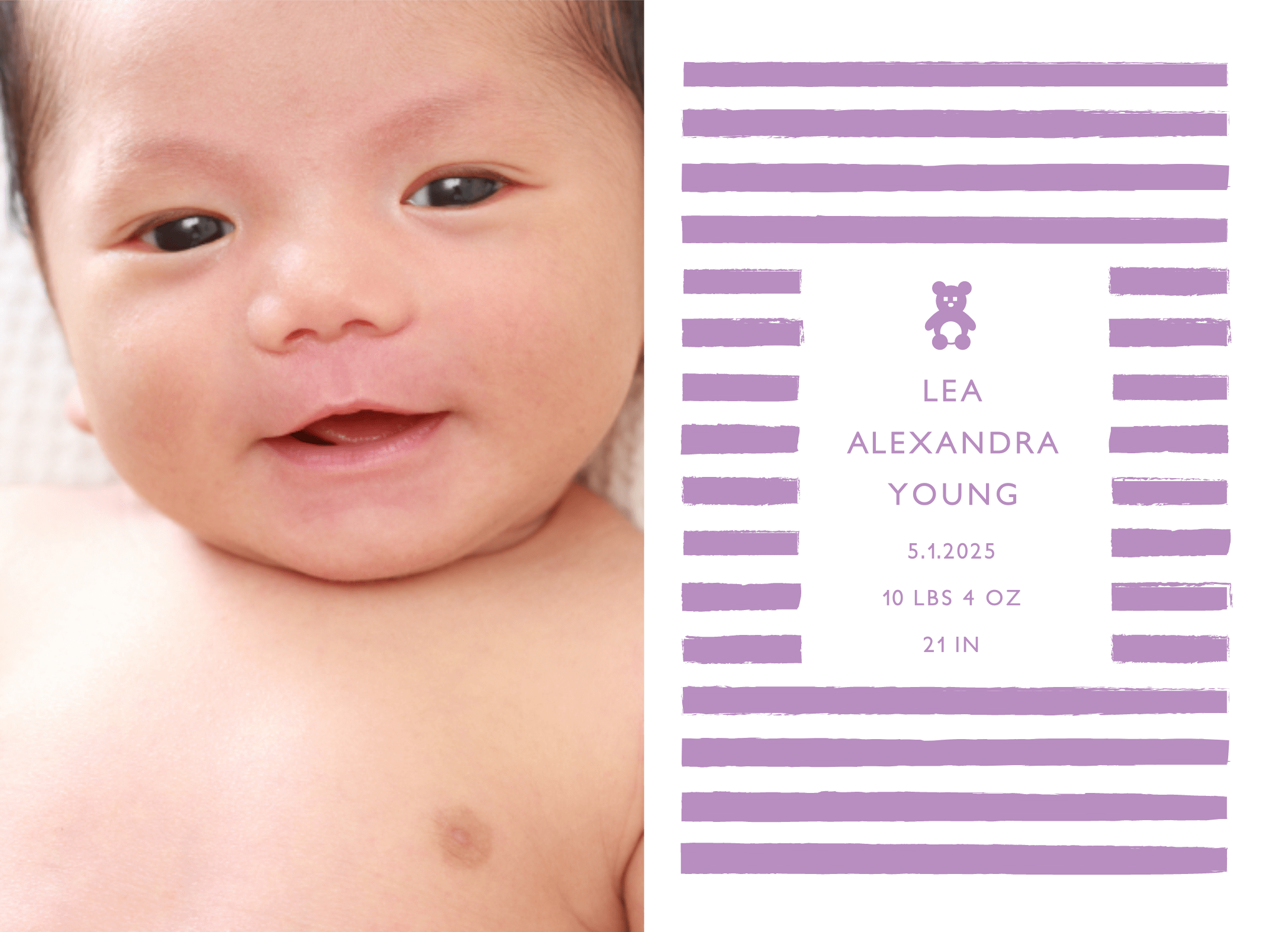 Teddy Violet Birth Announcement