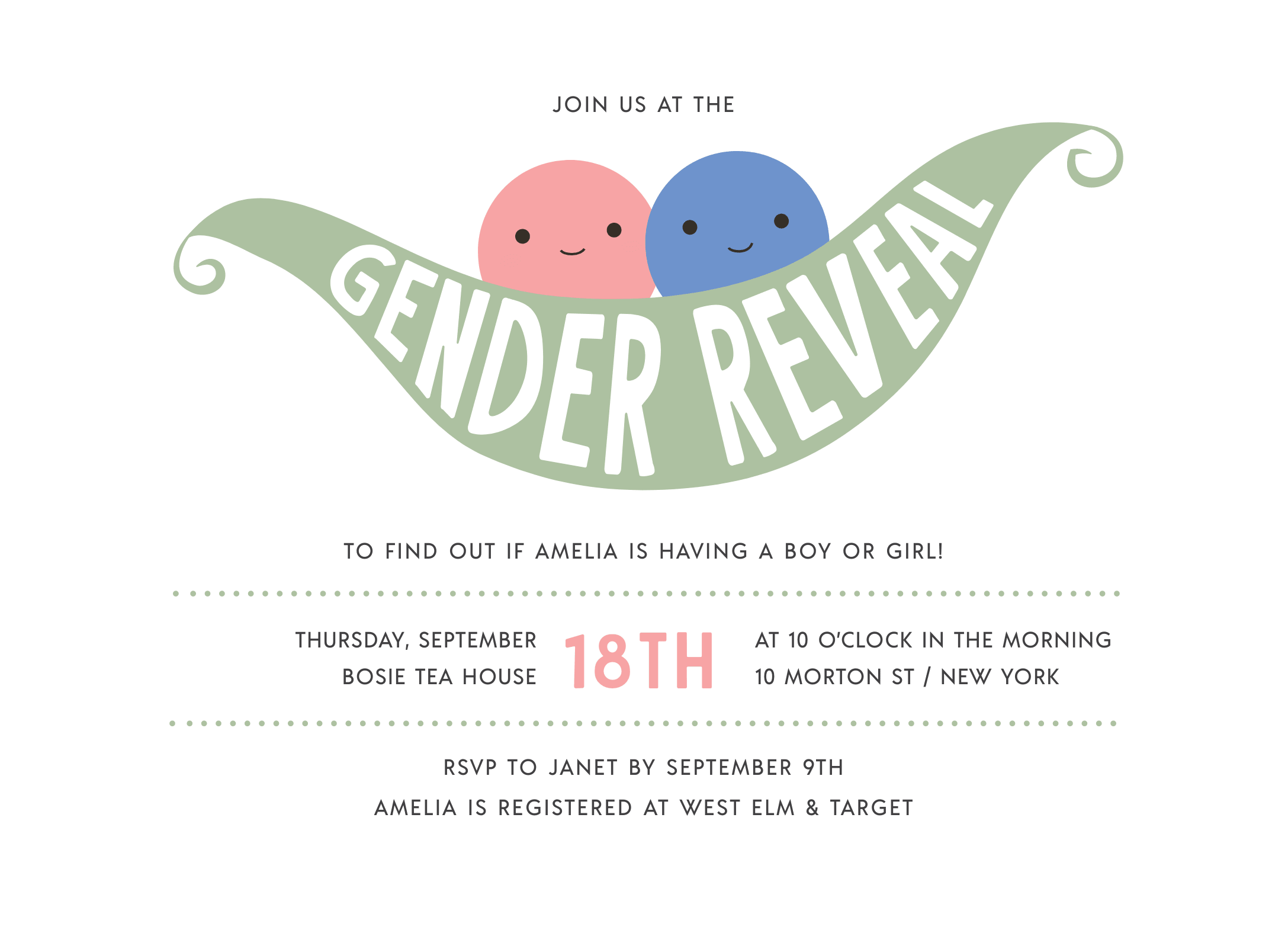 Pea Pod Gender Reveal
