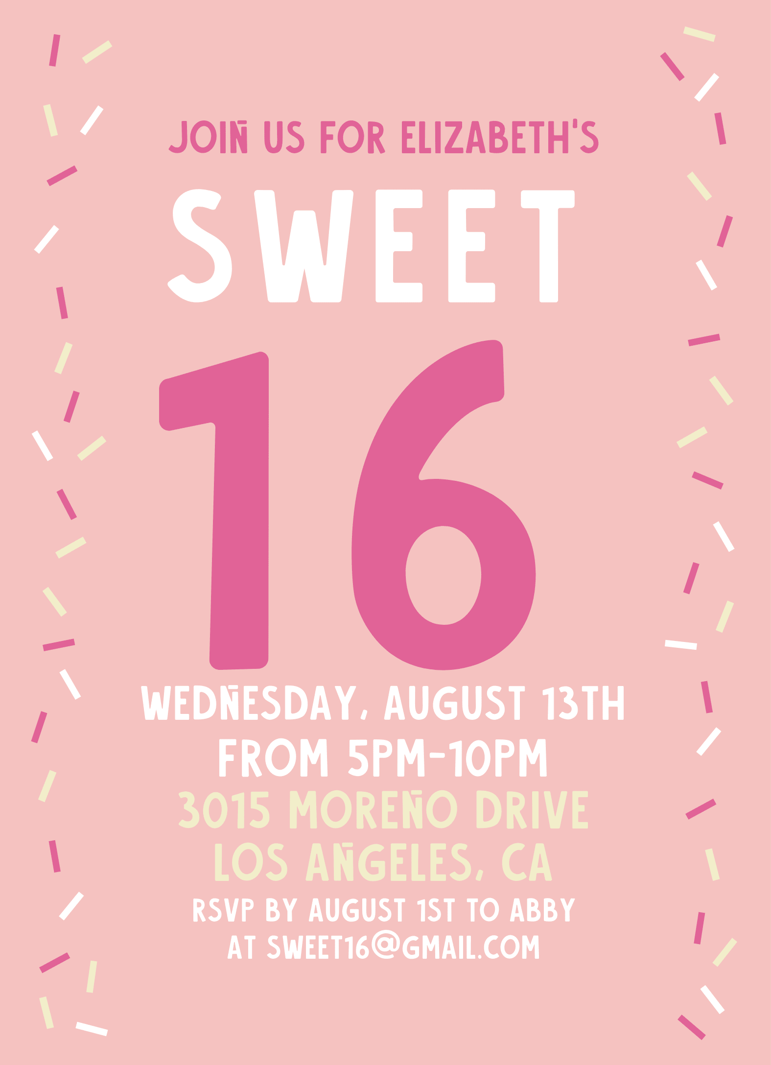Confetti Sweet 16