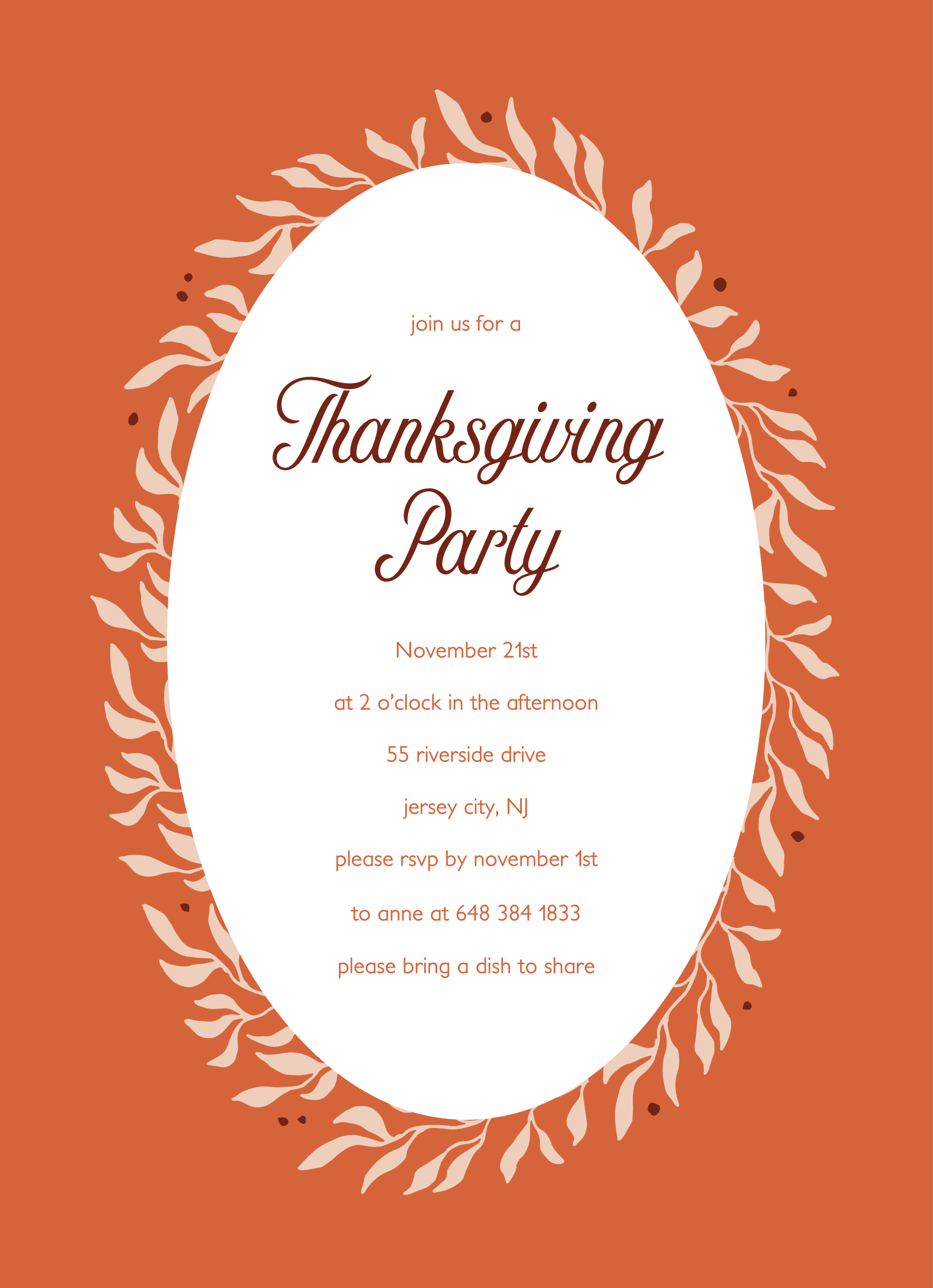Orange Thanksgiving Party