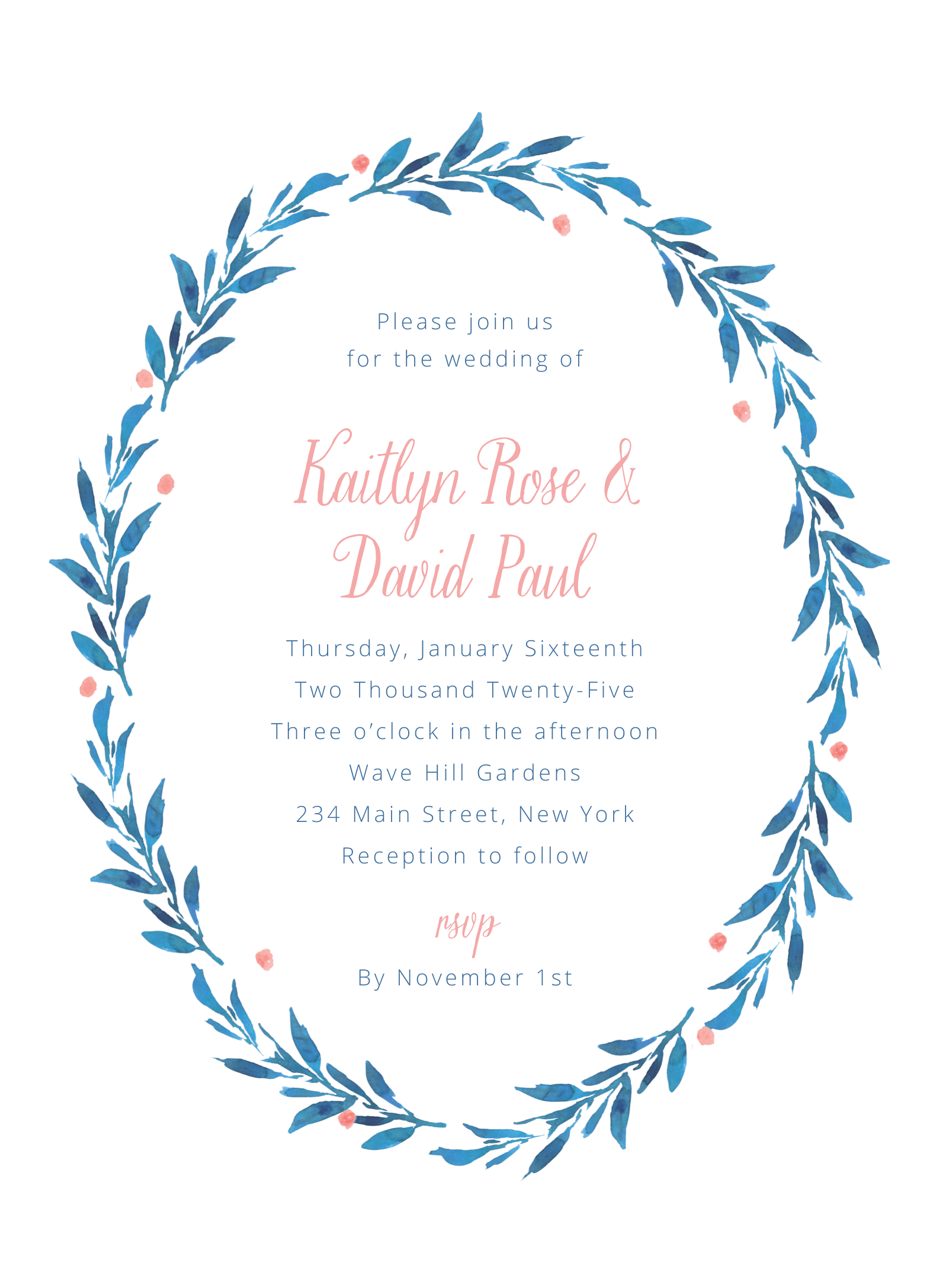 Blue Floral Wreath