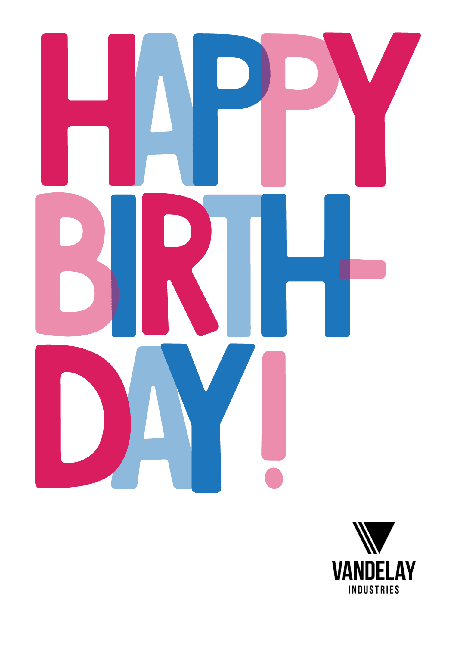 Birthday Overlap Flat Card
