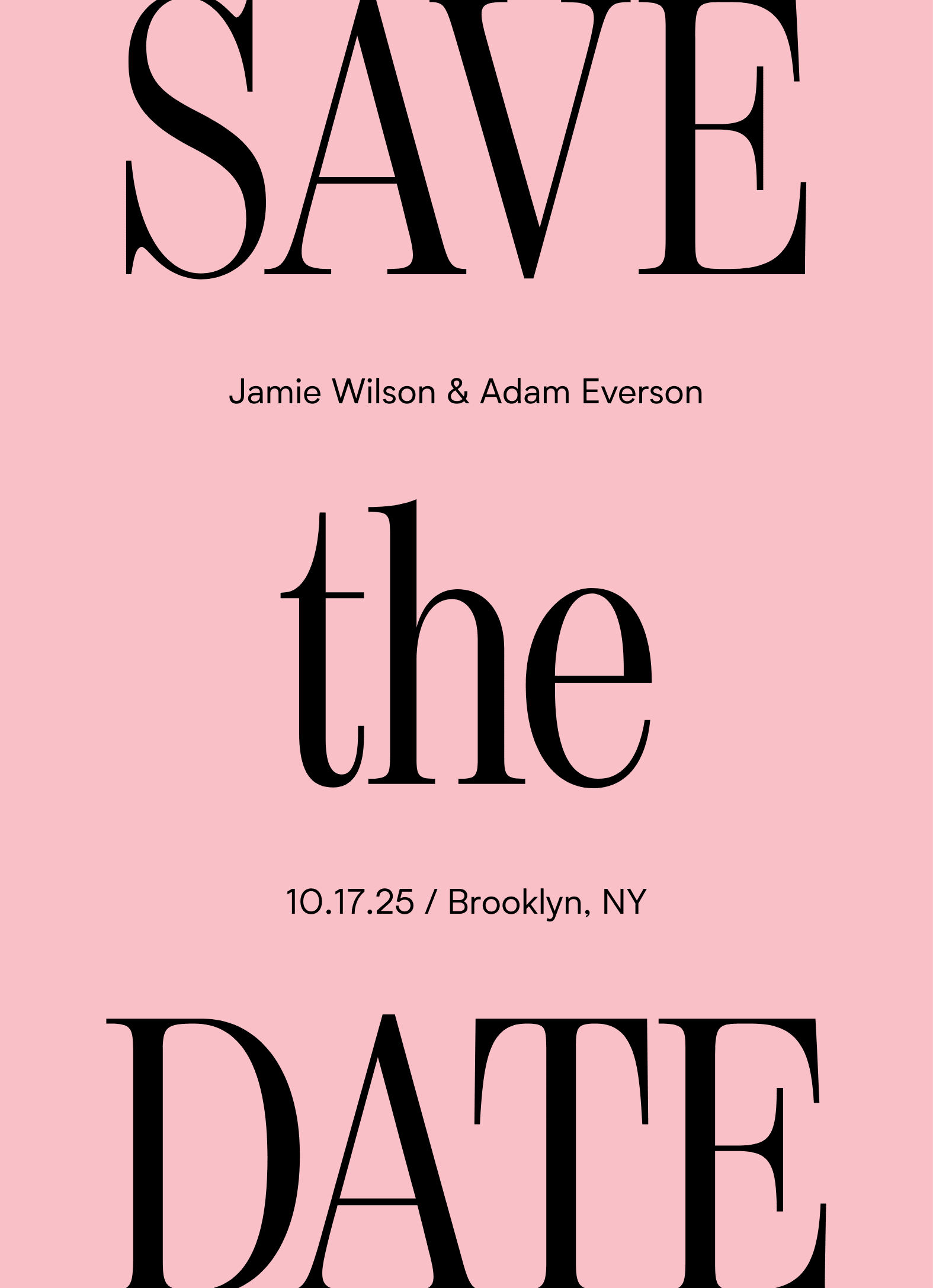 Modern Serif Save The Date