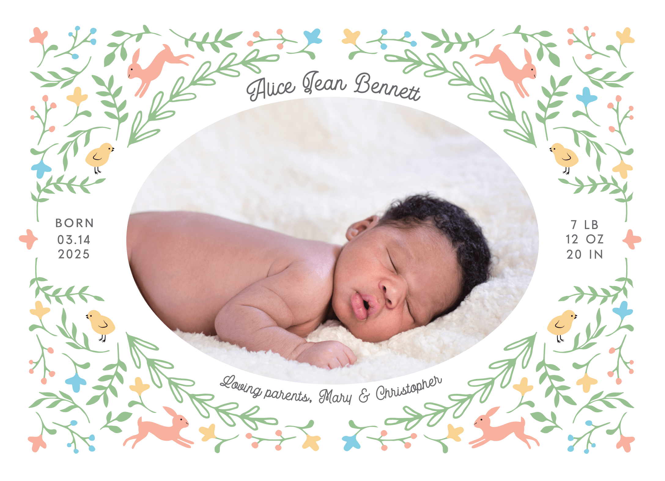 Spring Field Birth Announcement