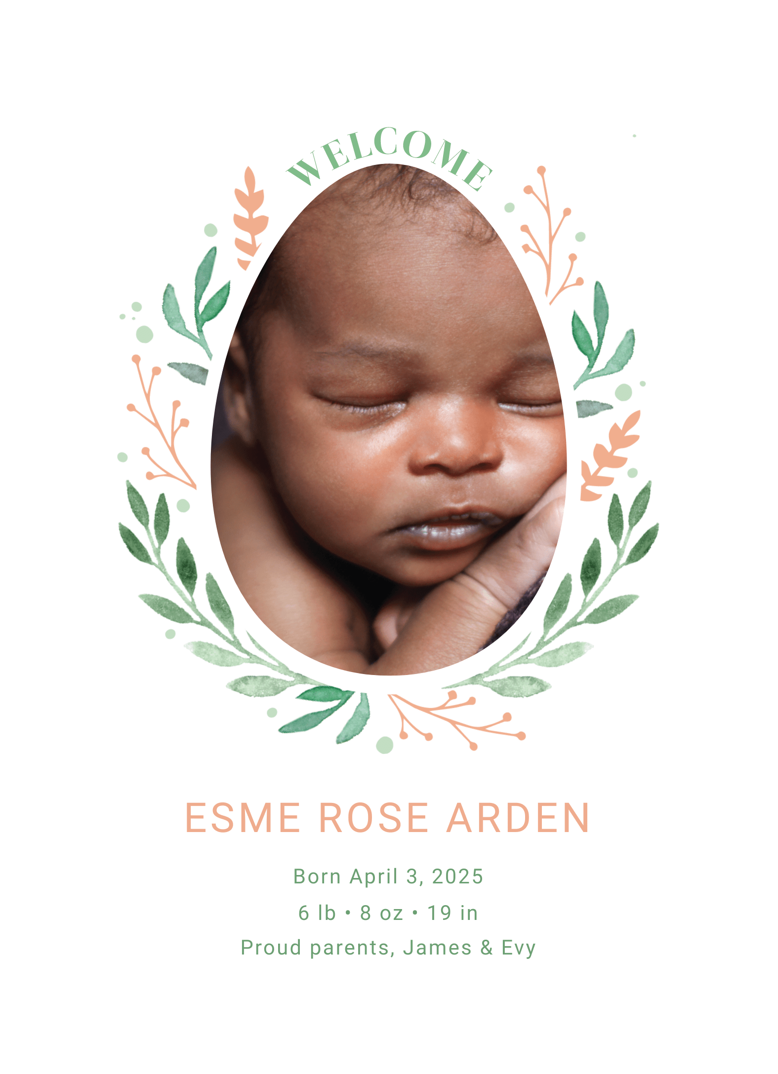 Easter Wreath Birth Announcement
