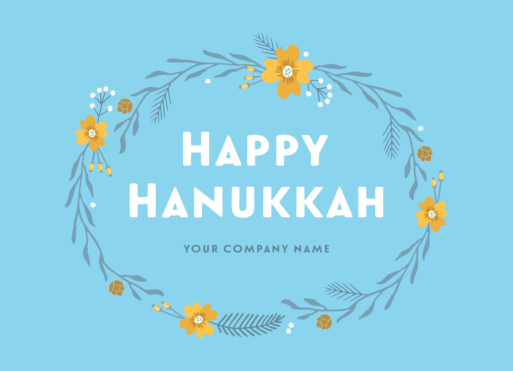Hanukkah Floral Wreath