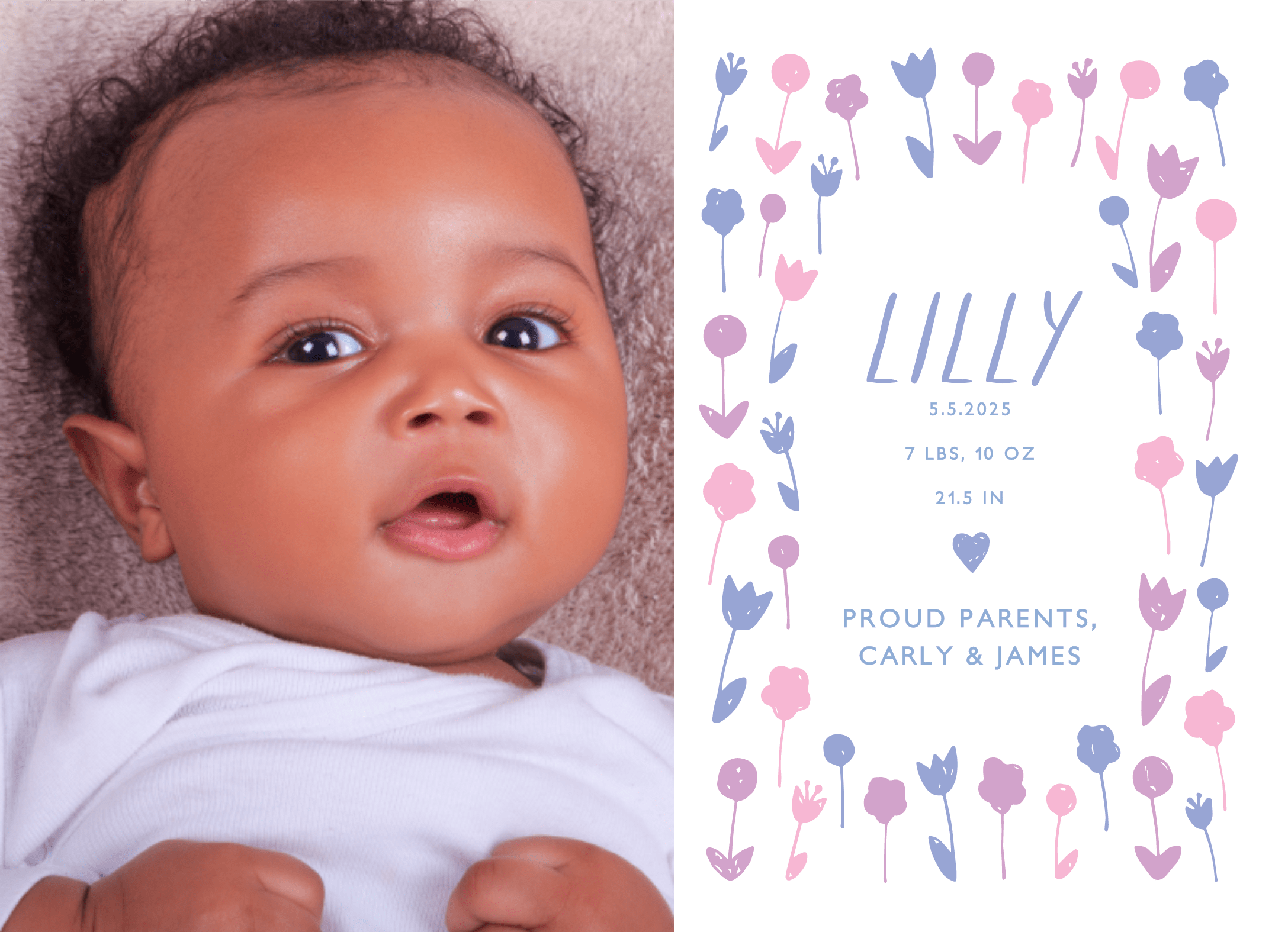 Floral Birth Announcement