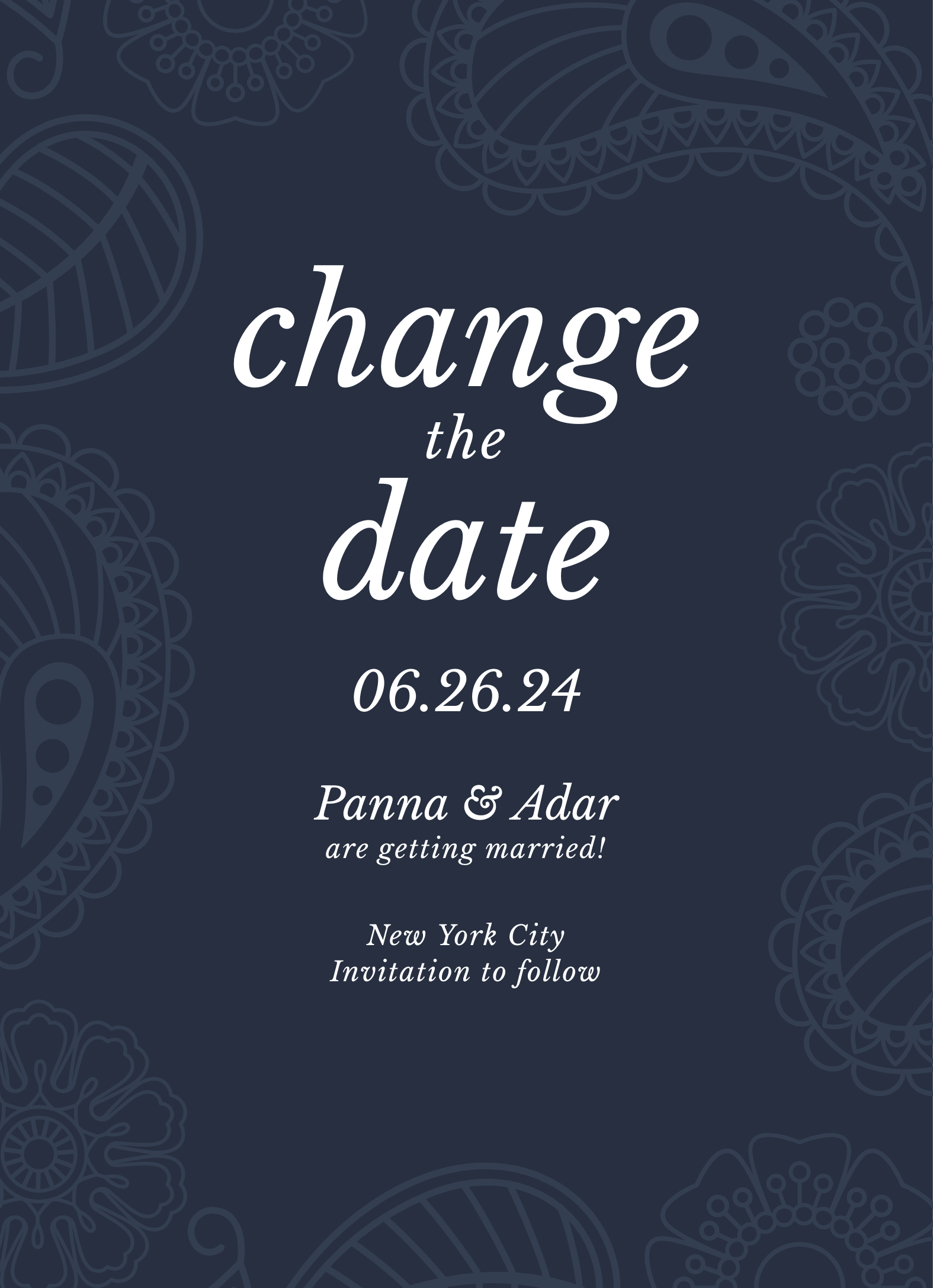 Blue Paisley Change The Date