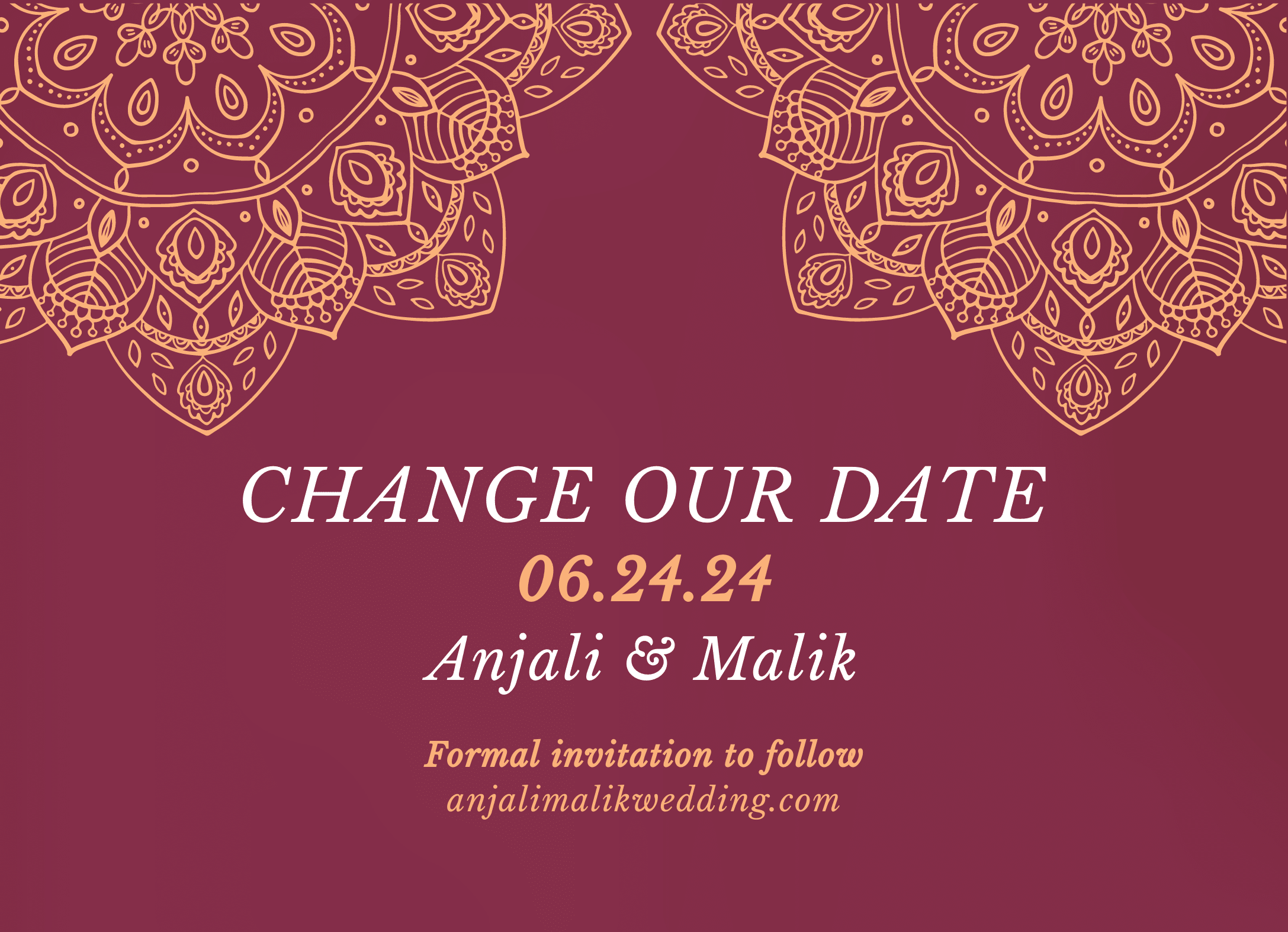 Burgundy Henna Change The Date