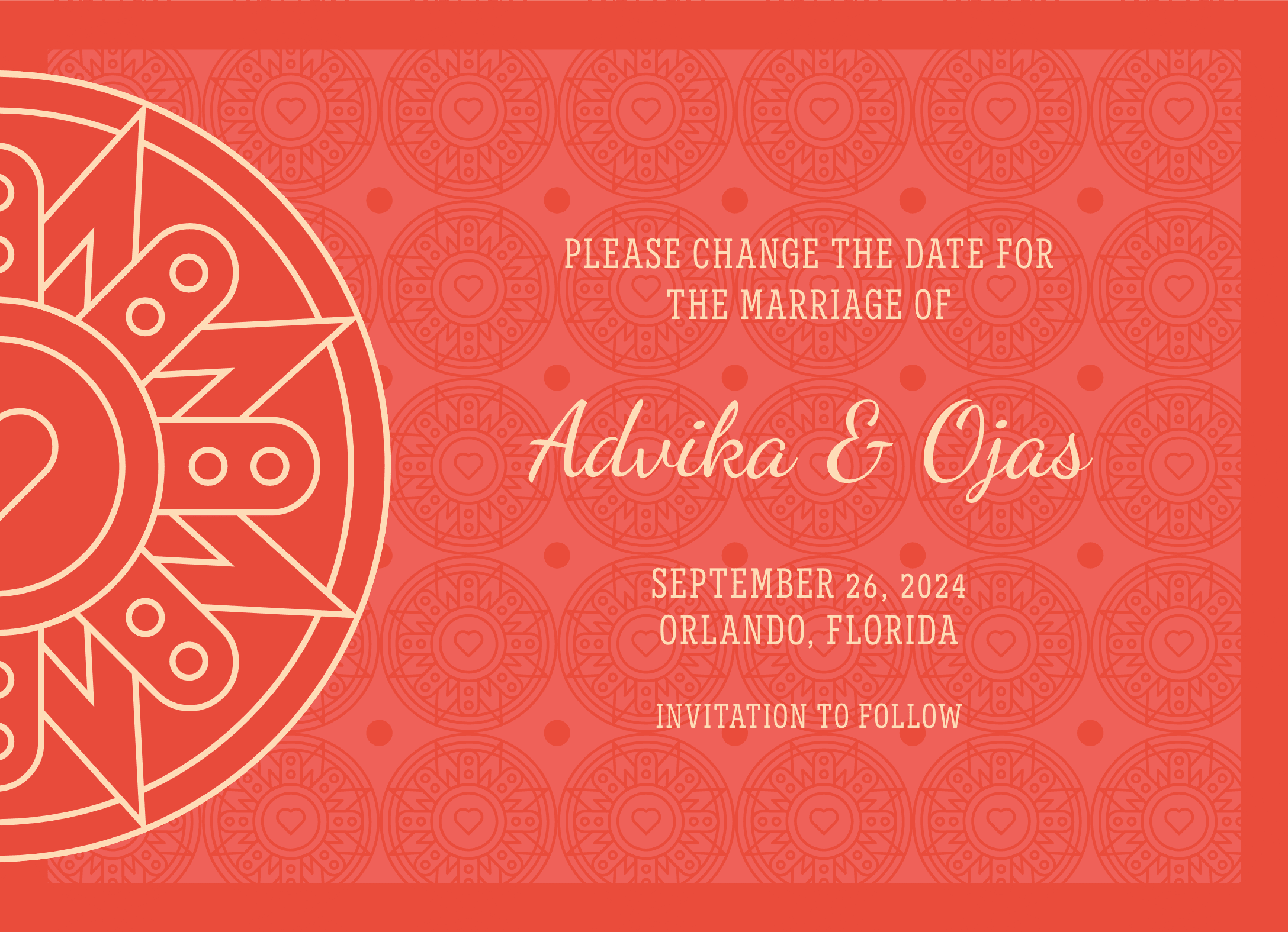 Red Decorative Change The Date