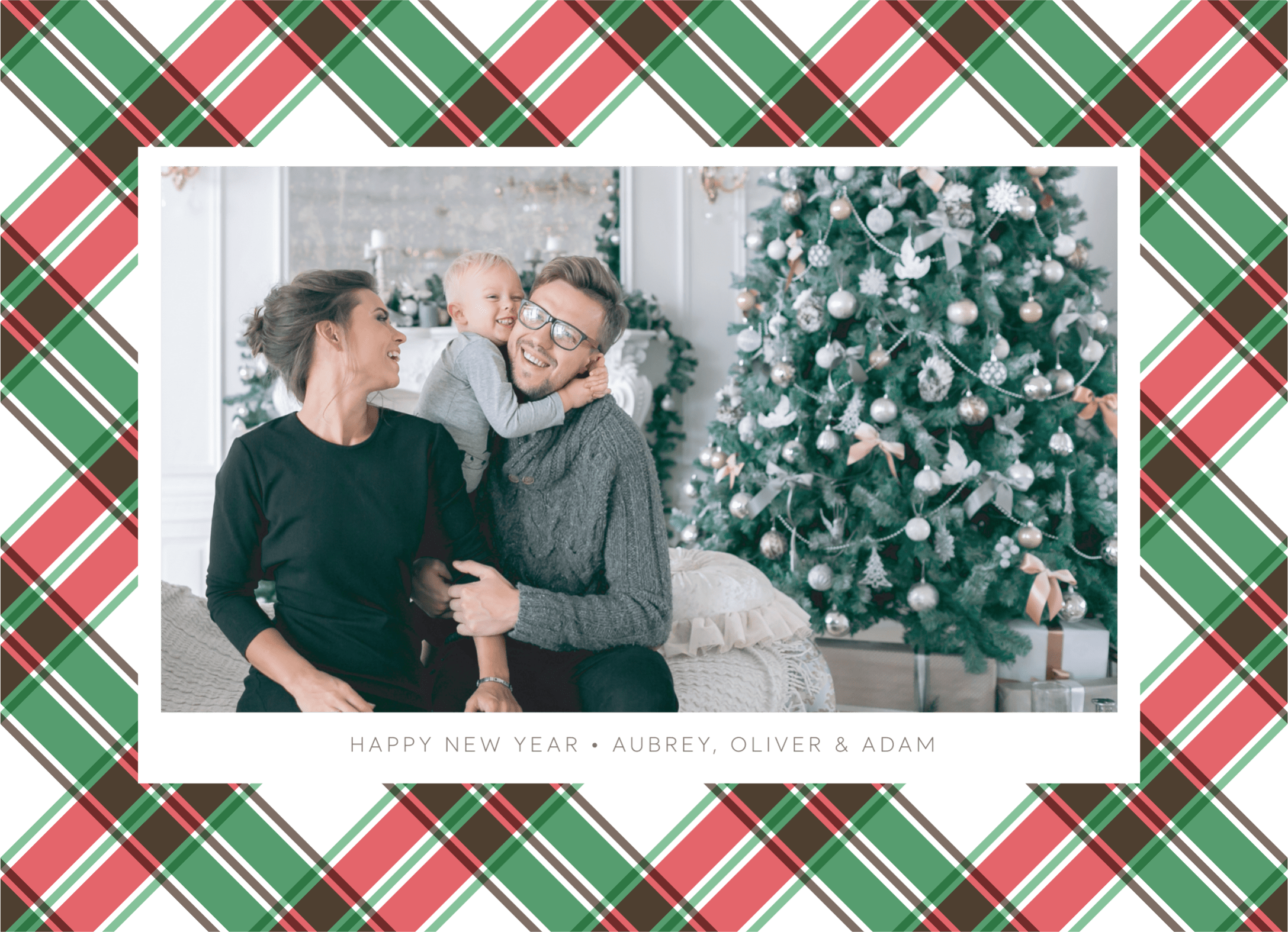 Red Green Plaid New Year