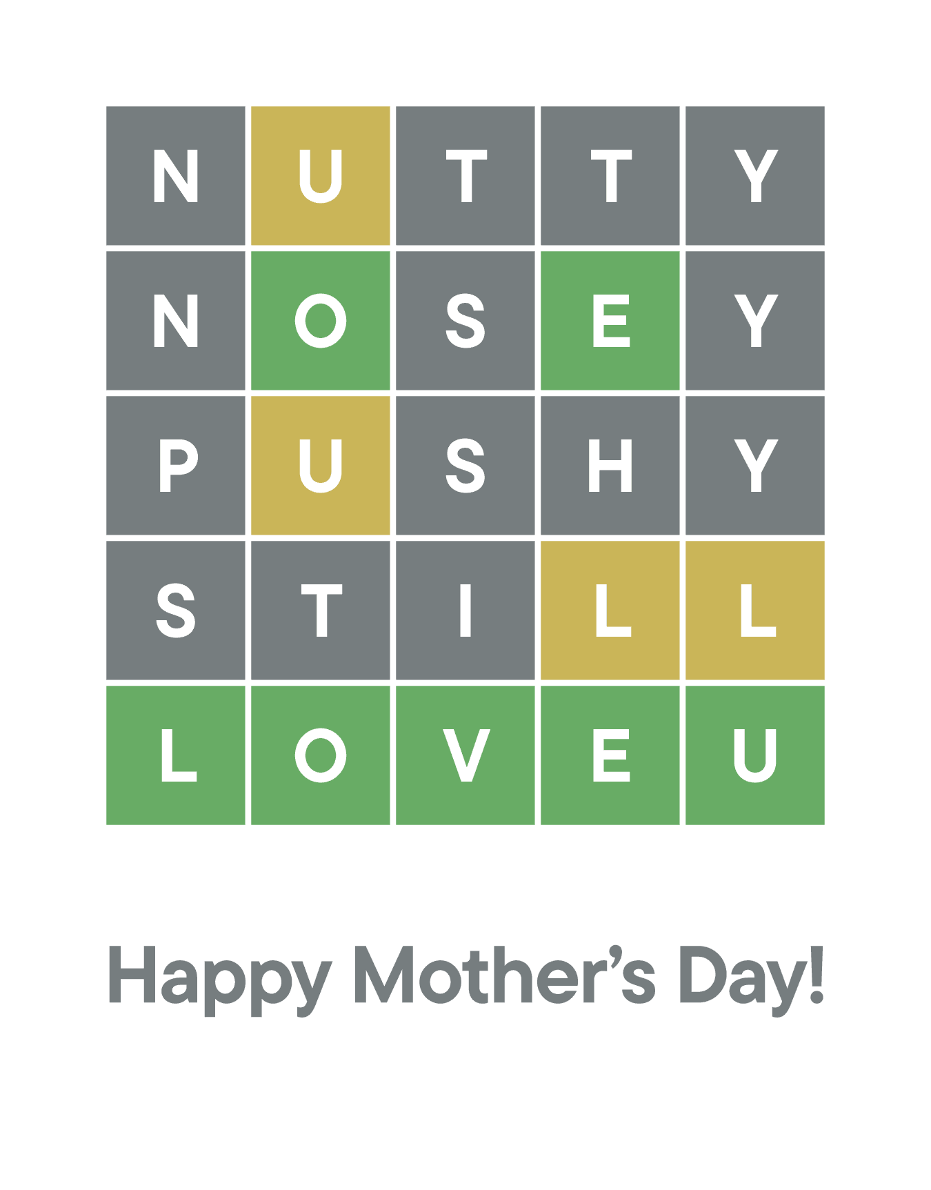 Wordle Mother's Day Saucy