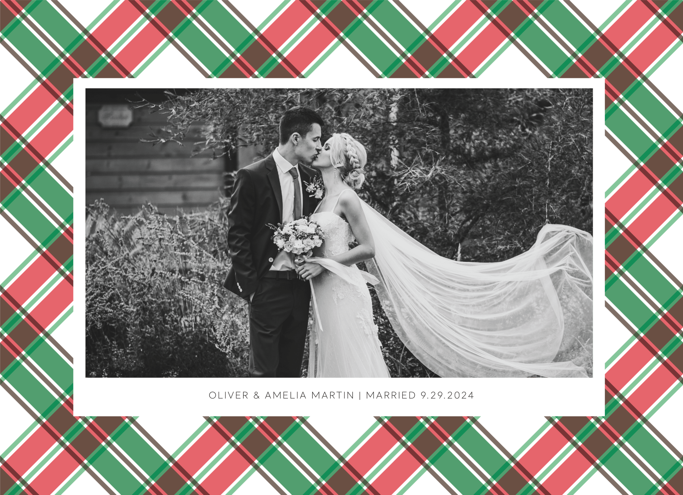 Red & Green Plaid Newlywed