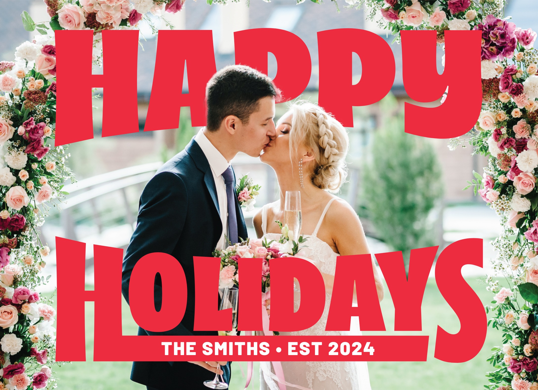 Bold Red Pop Out Newlywed