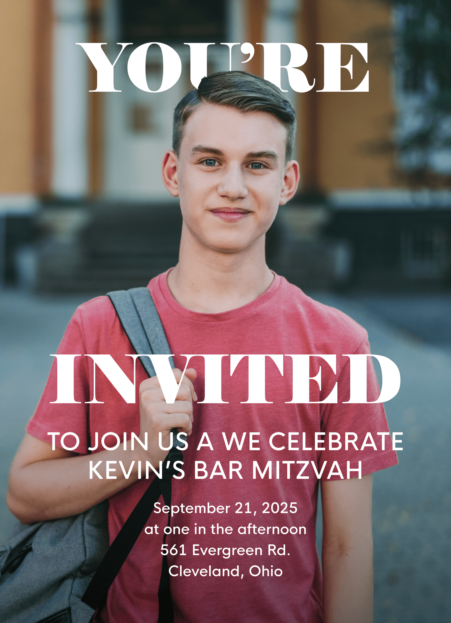 Simple Photo Mitzvah Invite
